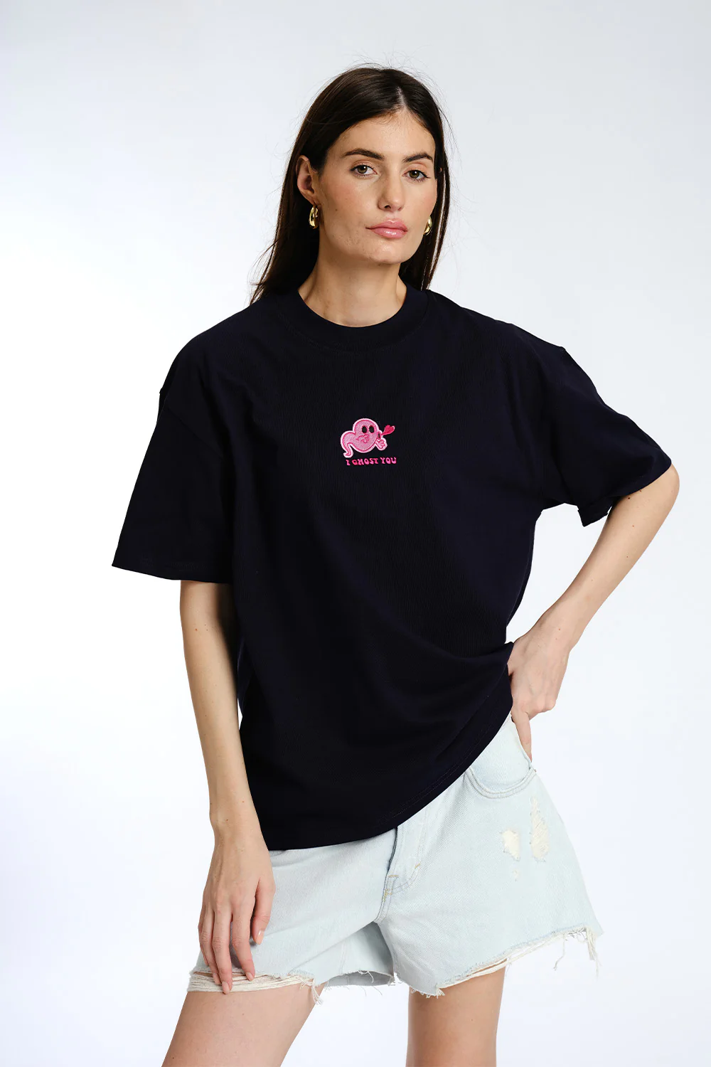 I Ghost You Embroidered Premium Oversized T-shirt