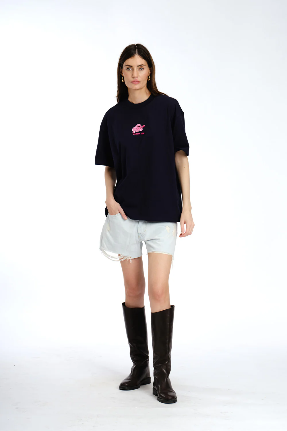 I Ghost You Embroidered Premium Oversized T-shirt - Image 6