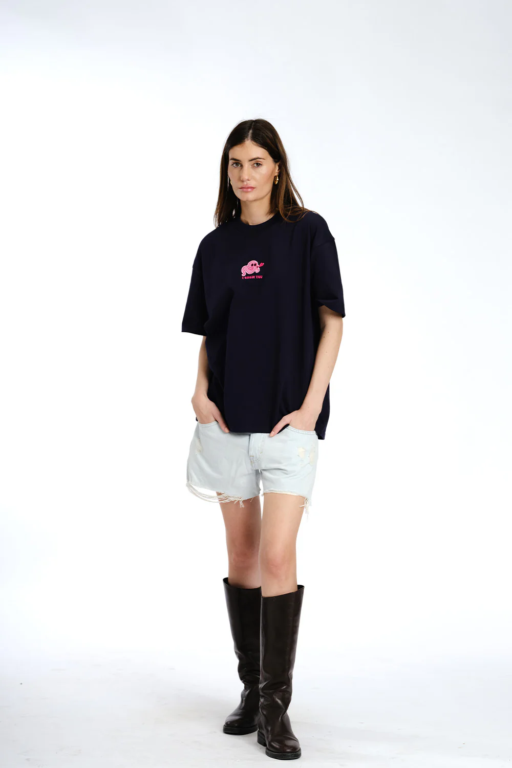 I Ghost You Embroidered Premium Oversized T-shirt - Image 7