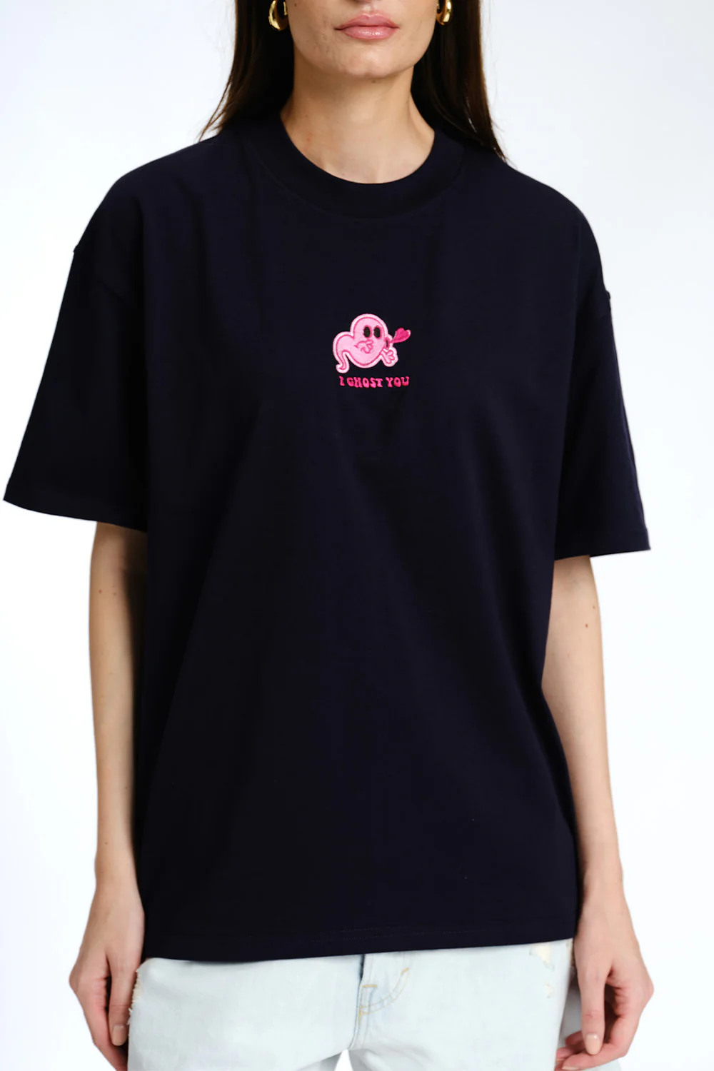 I Ghost You Embroidered Premium Oversized T-shirt - Image 8