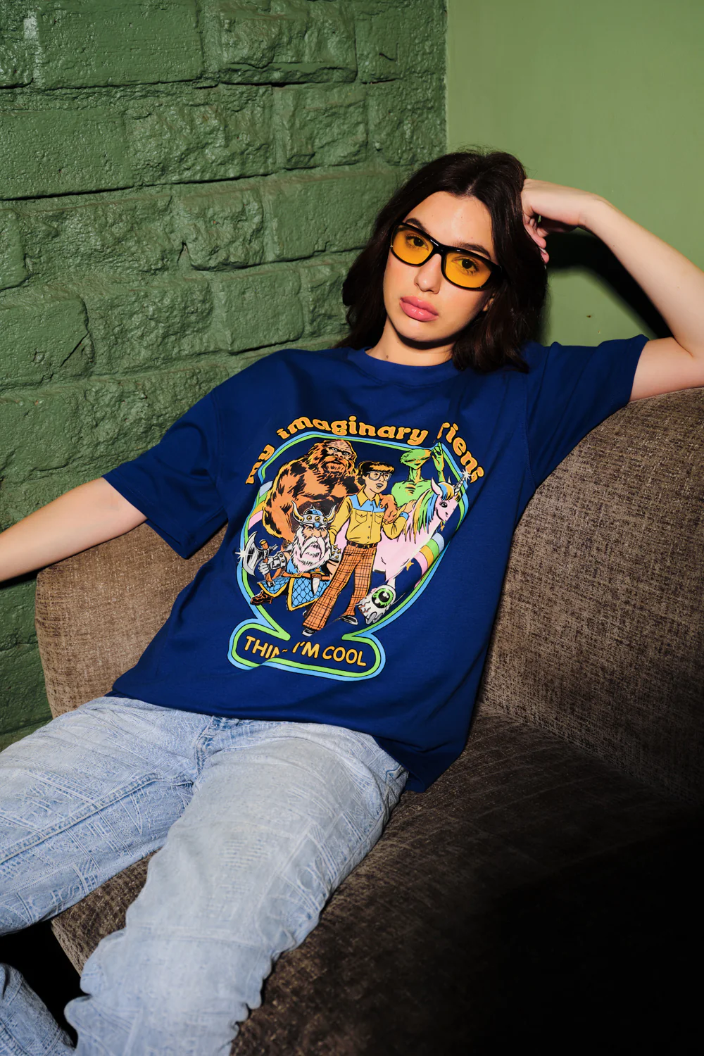 Imaginary Friends Blue Oversized T-Shirt - Image 3