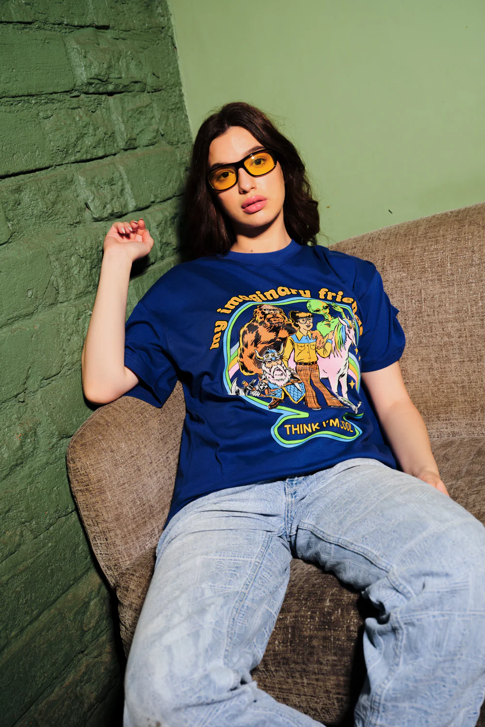 Imaginary Friends Blue Oversized T-Shirt - Image 4