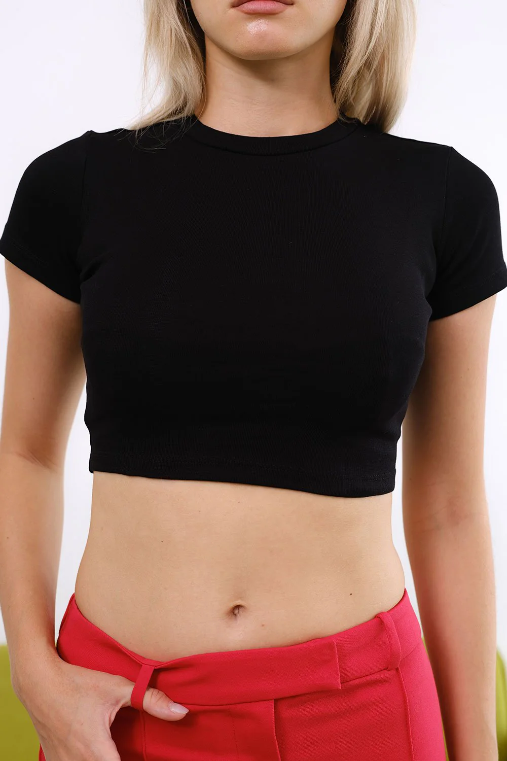 Jet Black Ribbed Heavyweight Baby Tee - Image 4