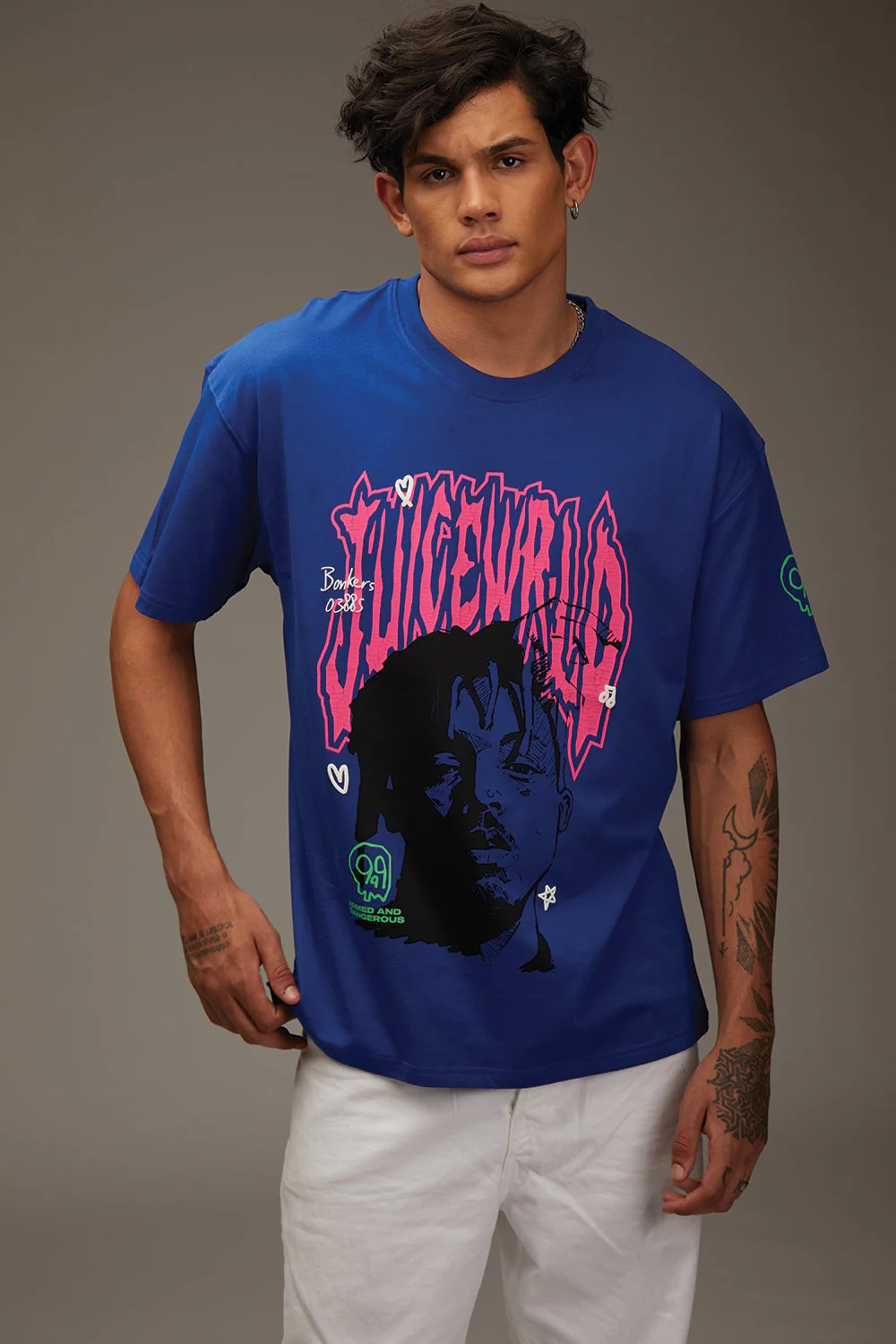 Juice WRLD Crack Print Oversized T-shirt - Image 9