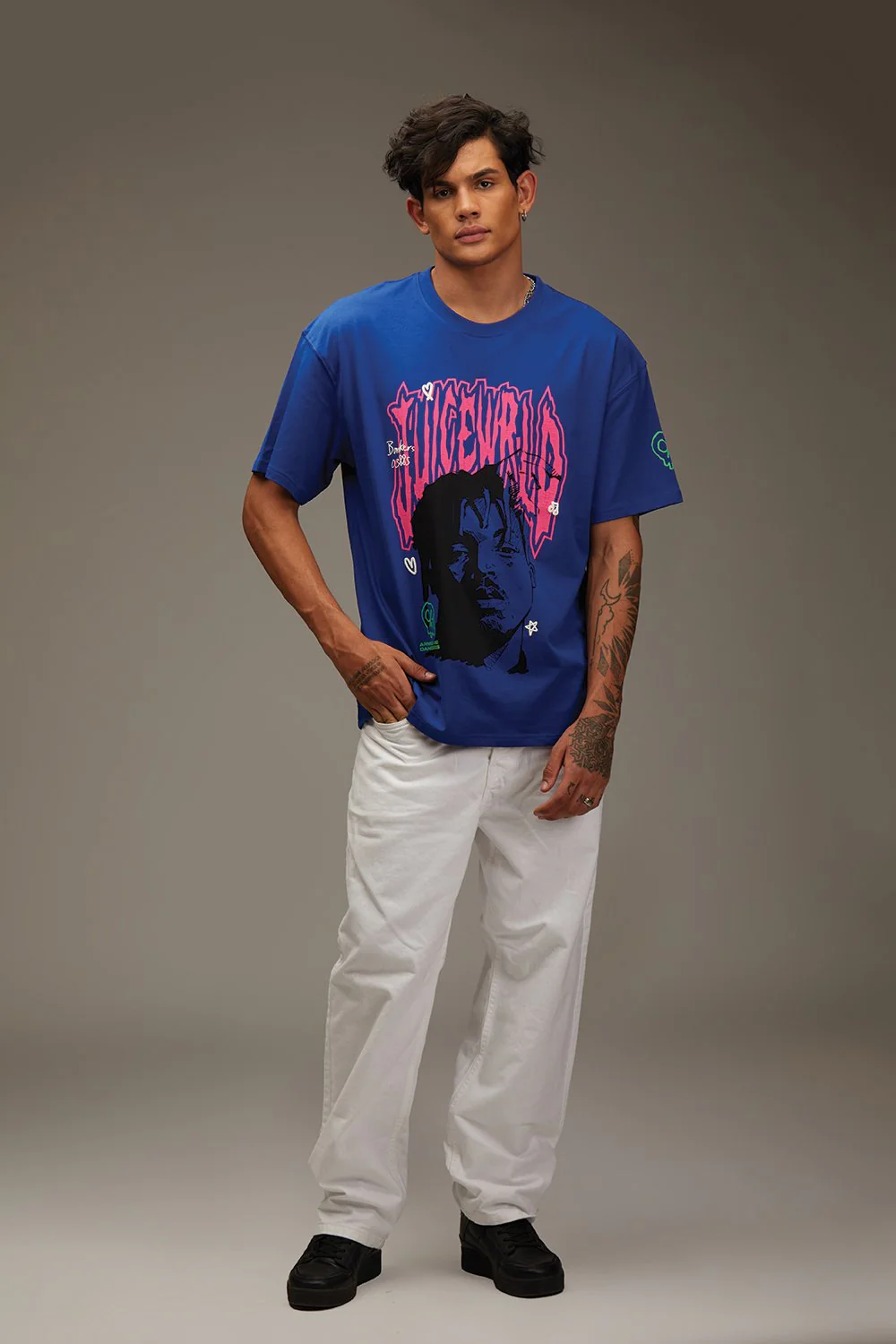 Juice WRLD Crack Print Oversized T-shirt - Image 3
