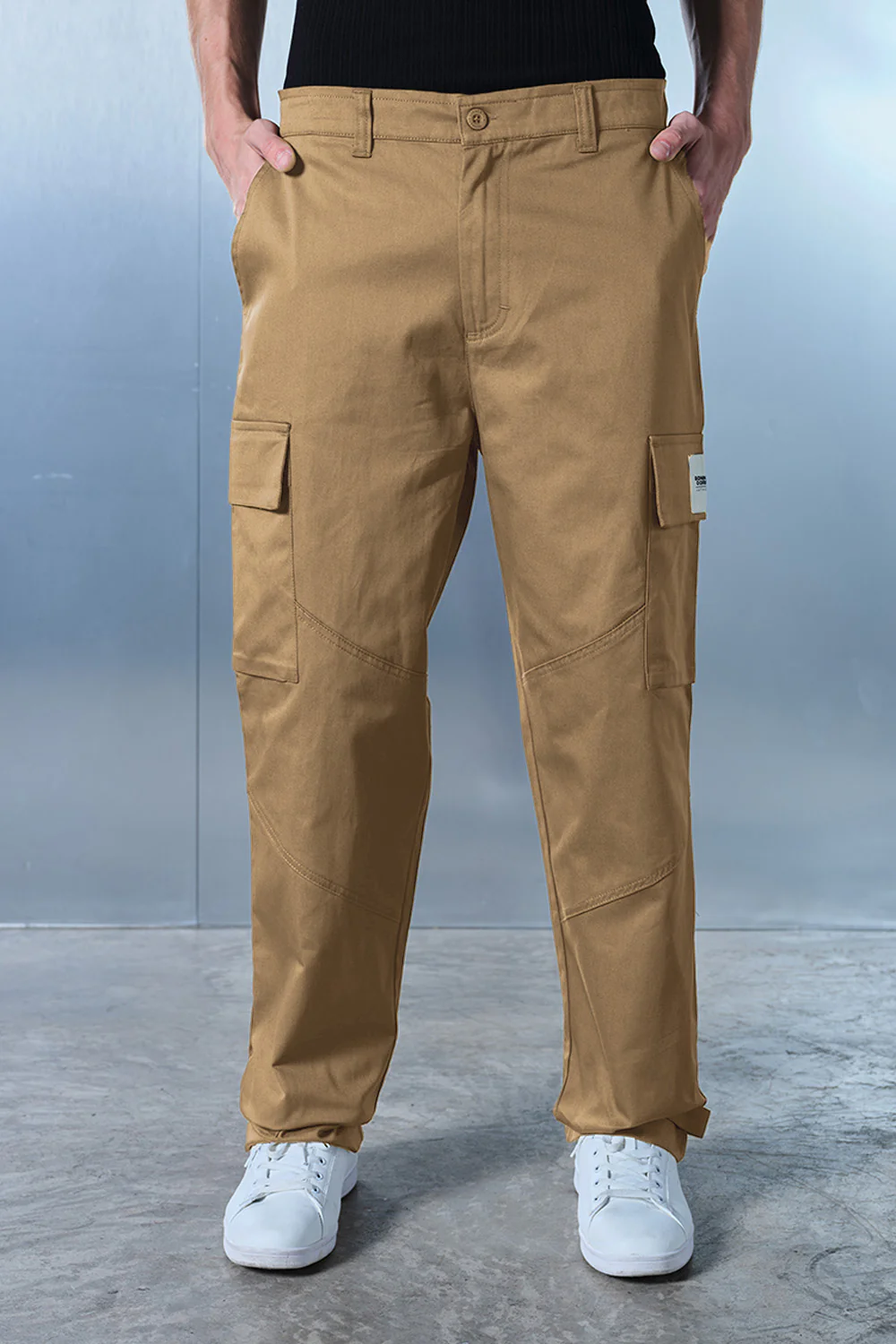 Khaki Cargo With Utility Pockets - Image 3