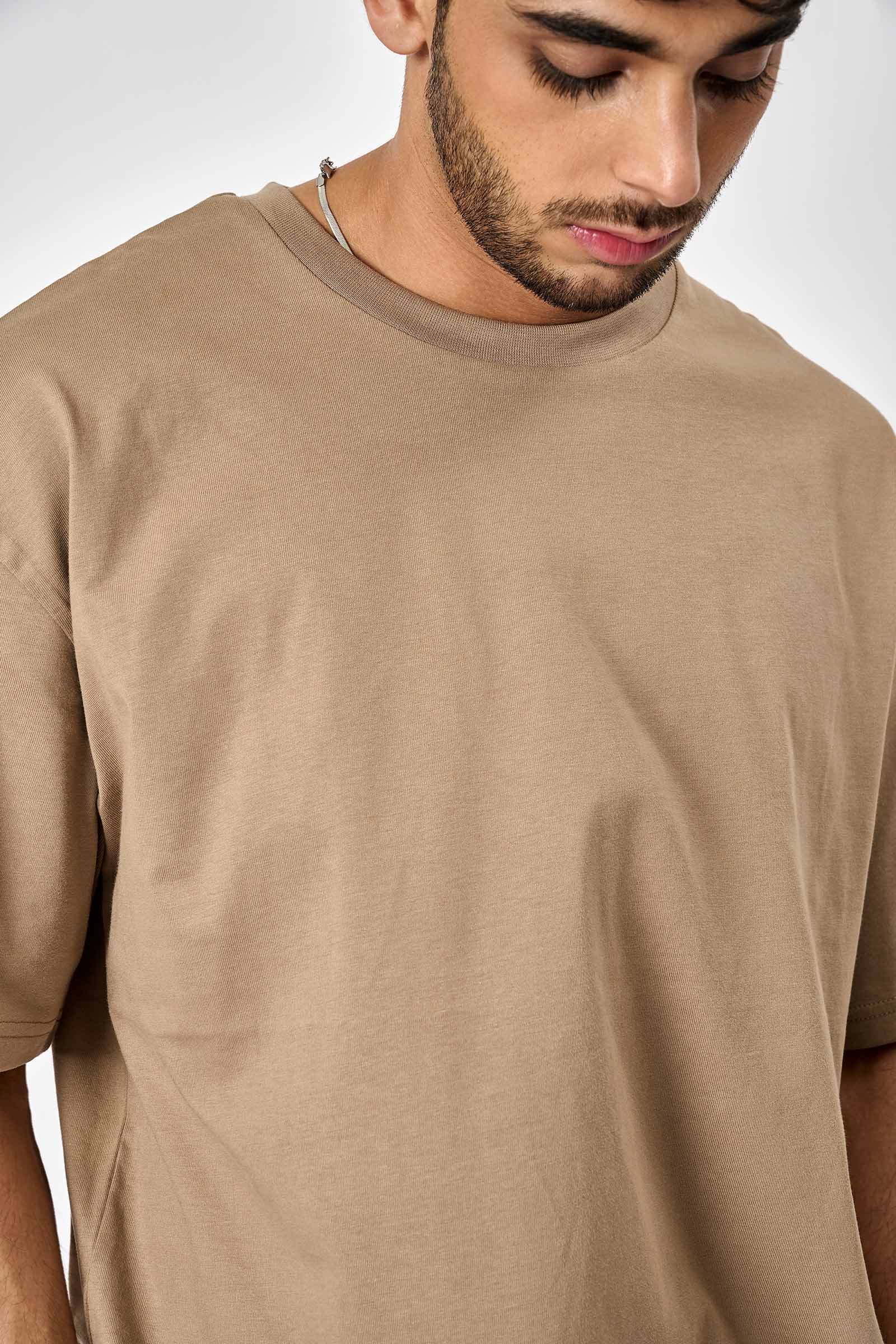 Khaki Heavyweight Oversized T-shirt - Image 10