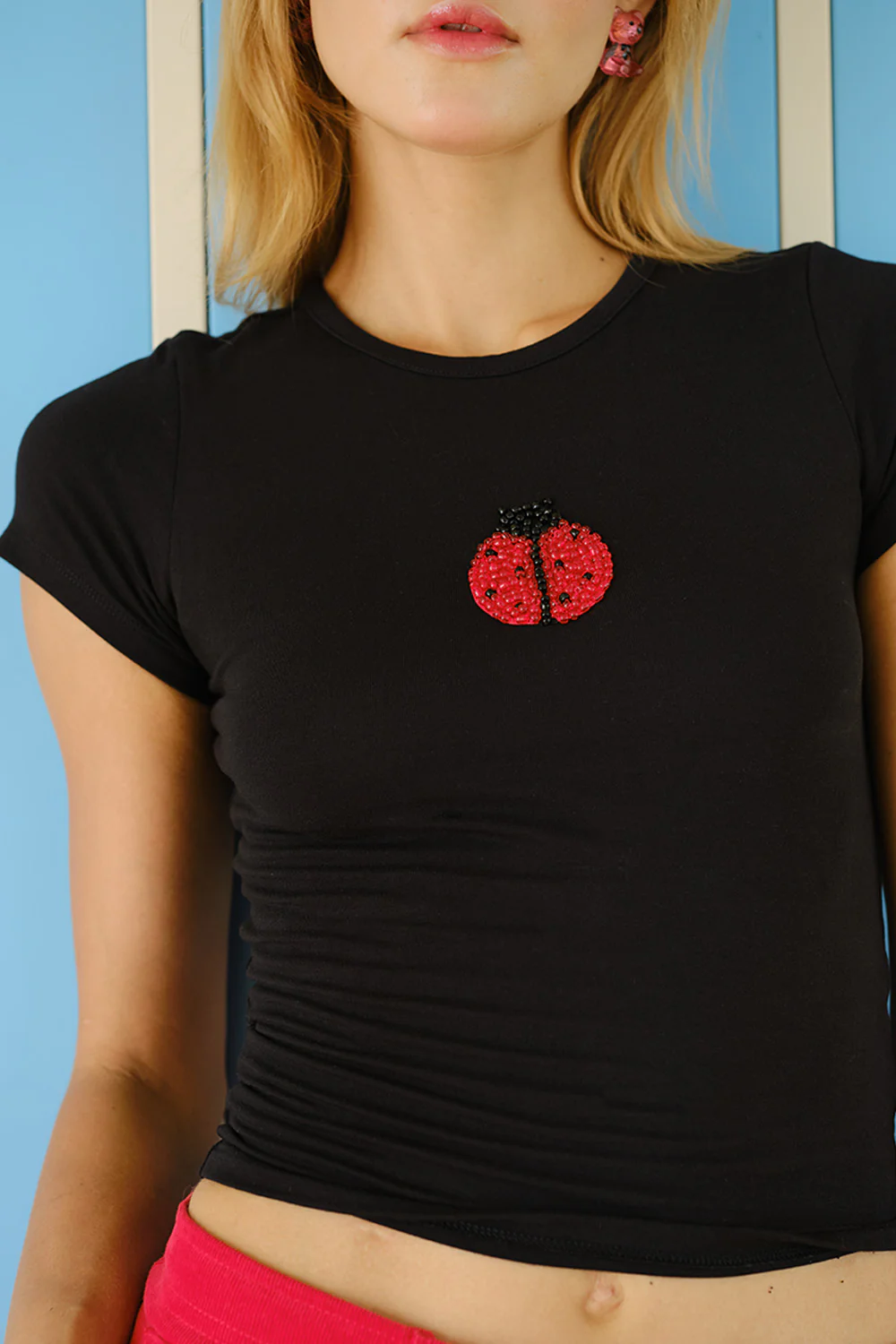 Ladybug Beaded Embroidery Baby Tee - Image 5