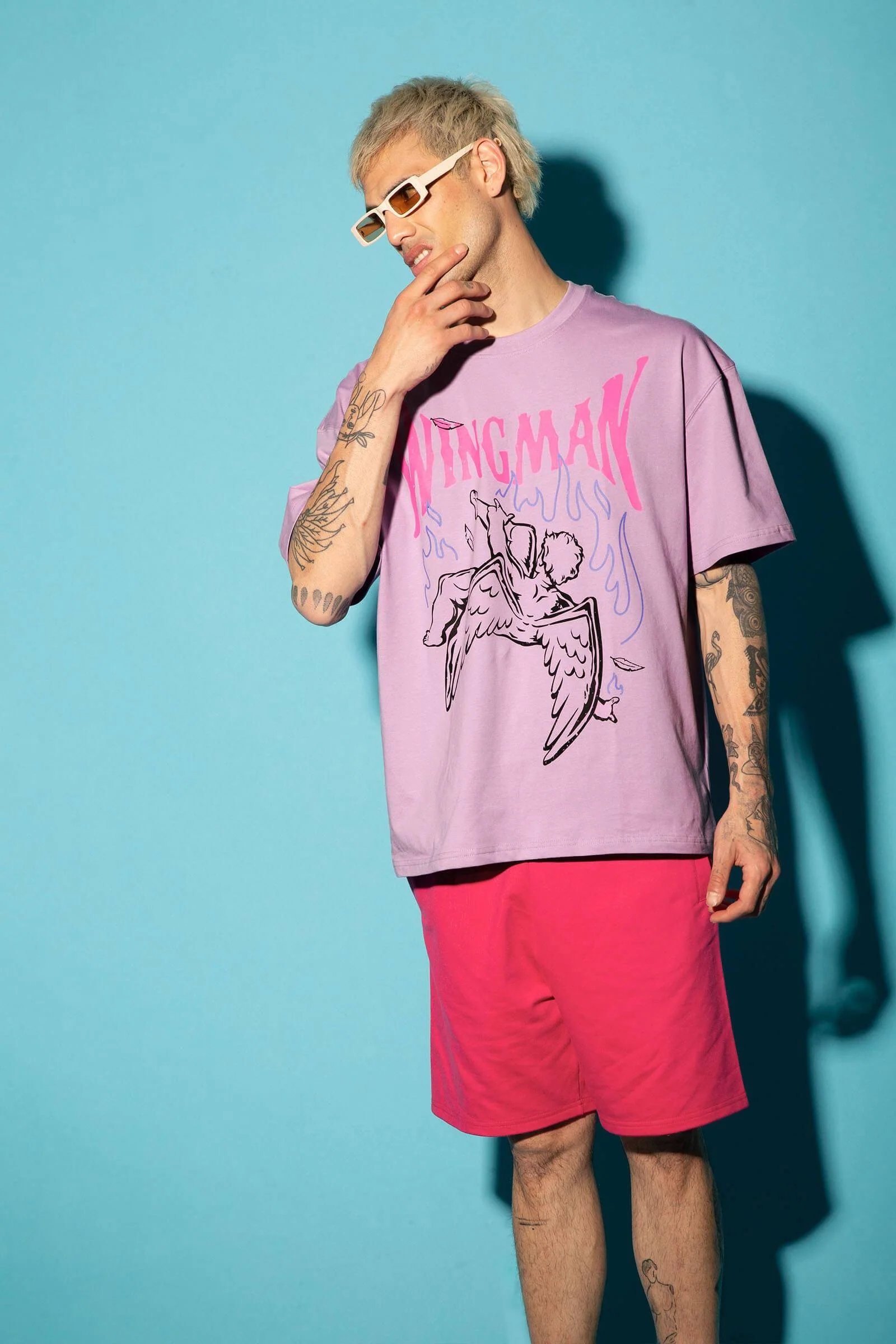 Lilac Wingman Oversized T-Shirt - Image 2