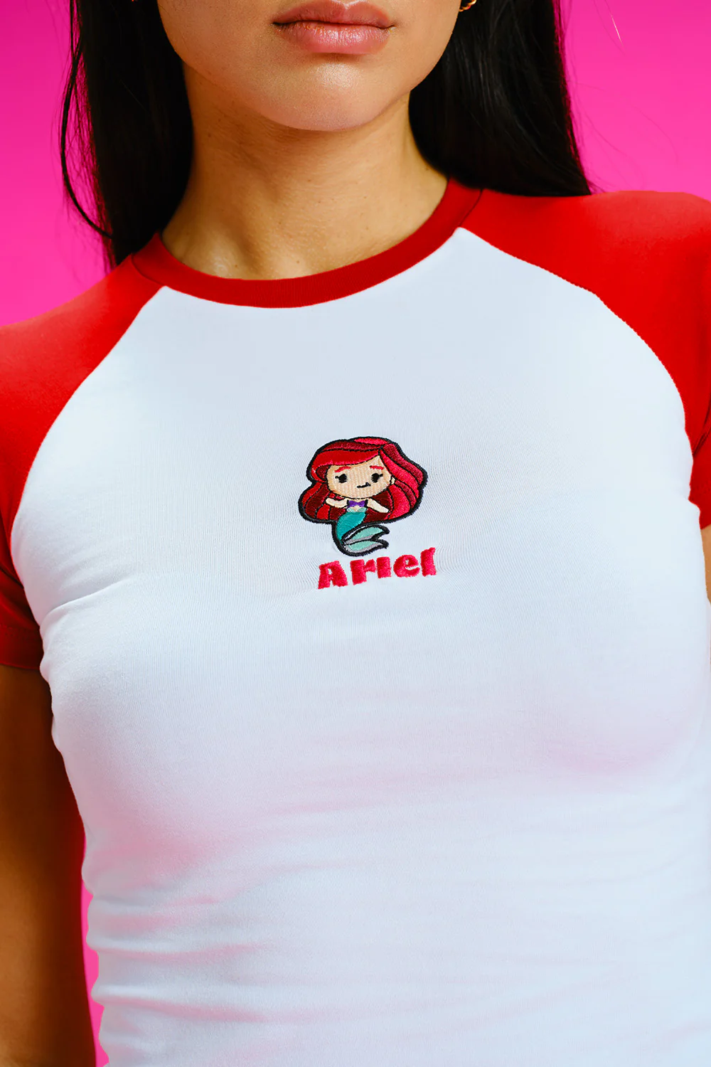 Little Mermaid Raglan Sleeves Baby Tee - Image 2