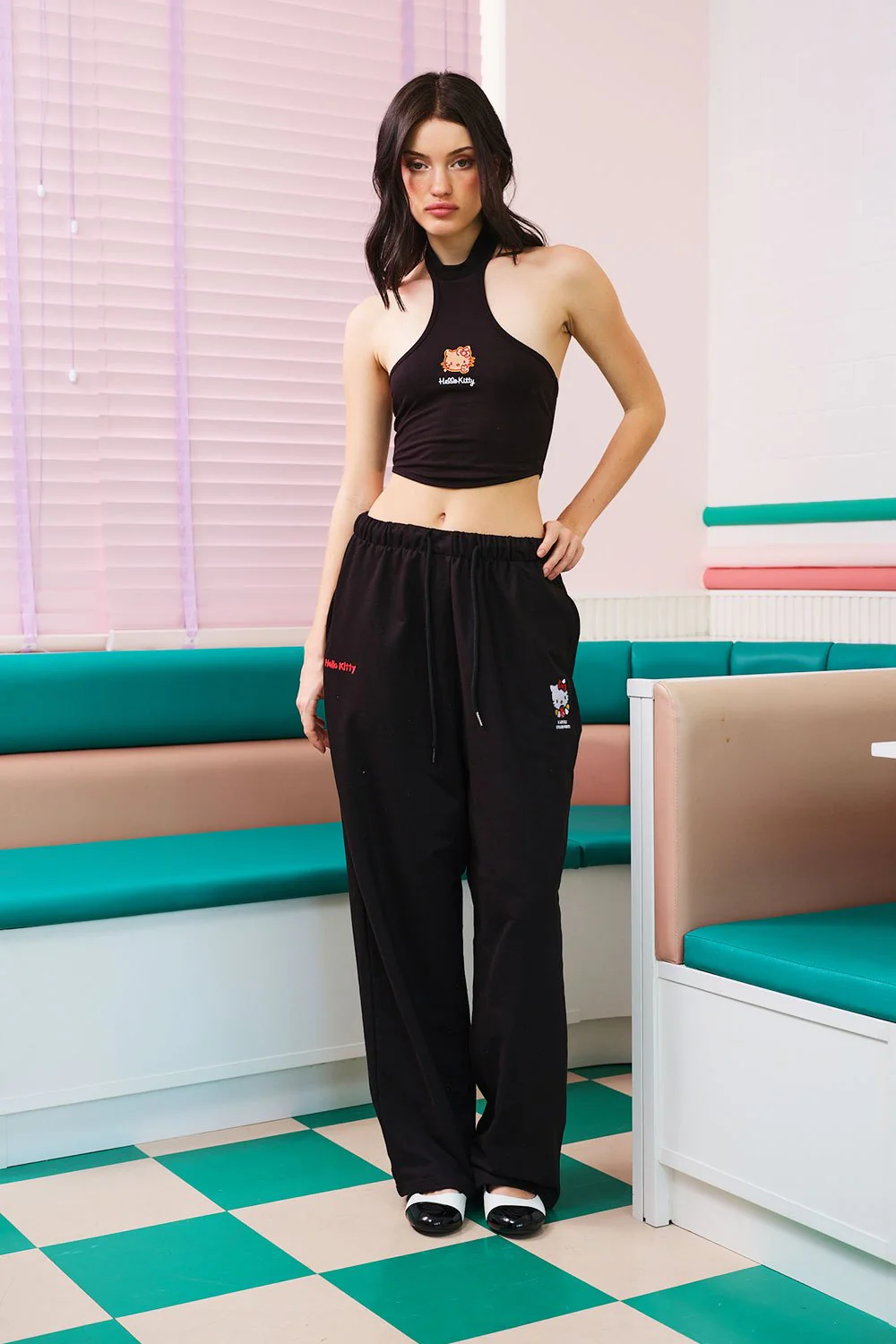 Lovely Strawberry Black Joggers - Image 2