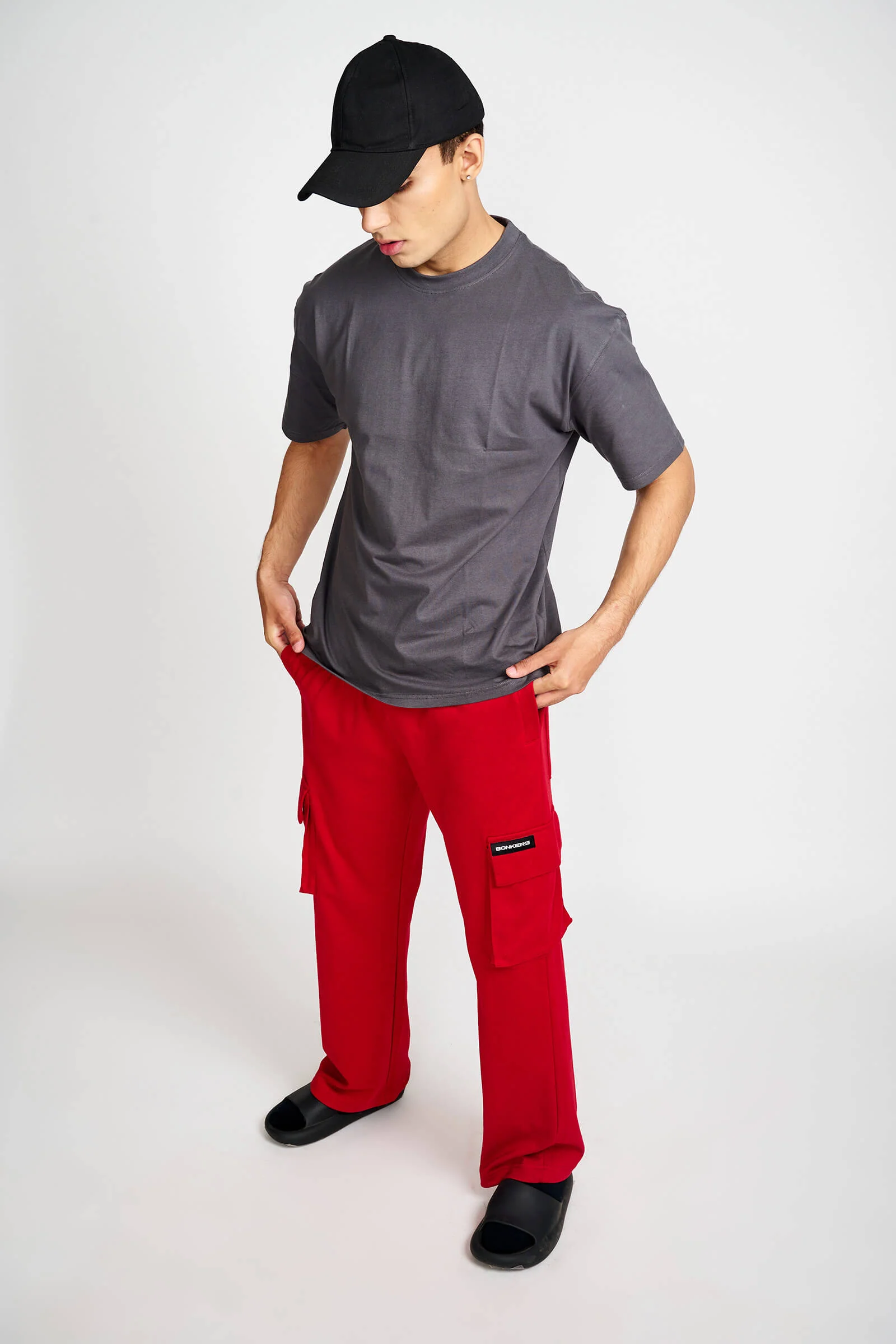 Maroon Utility Straight Fit Pants - Image 5