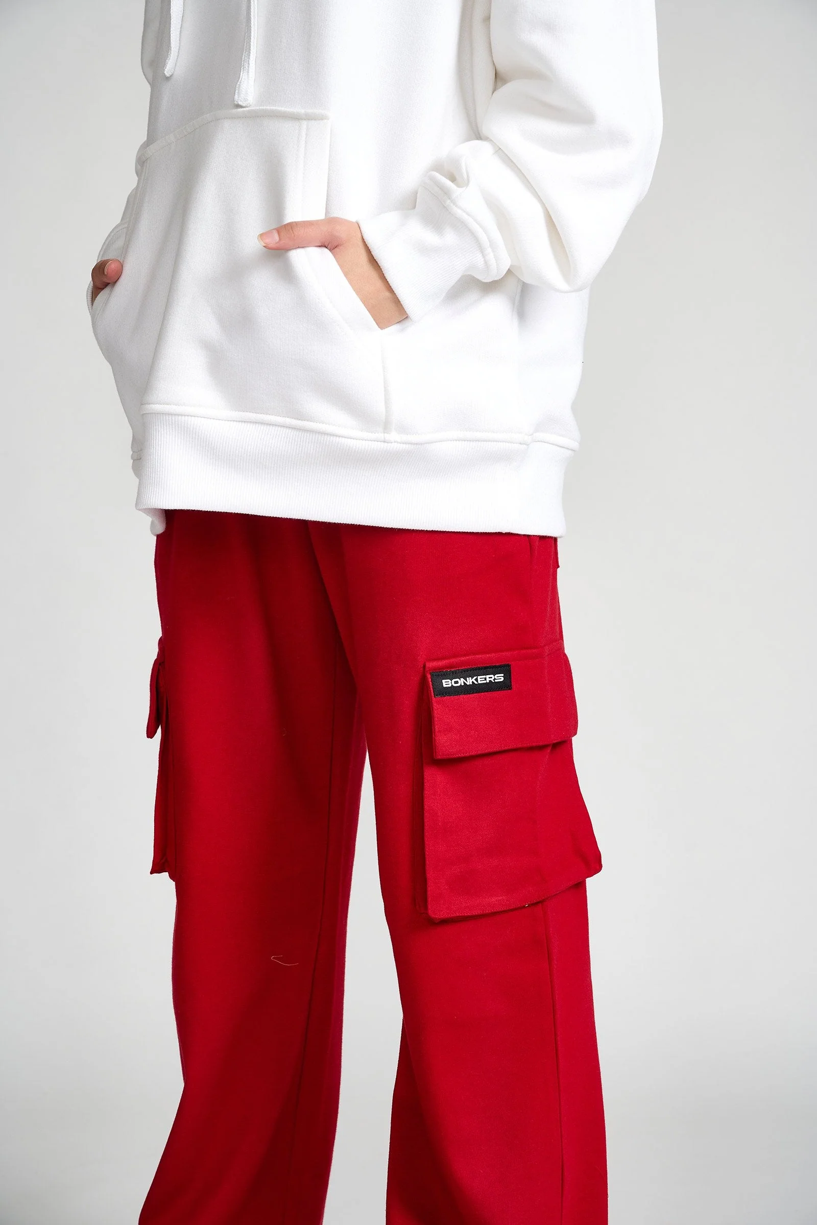 Maroon Utility Straight Fit Pants - Image 3