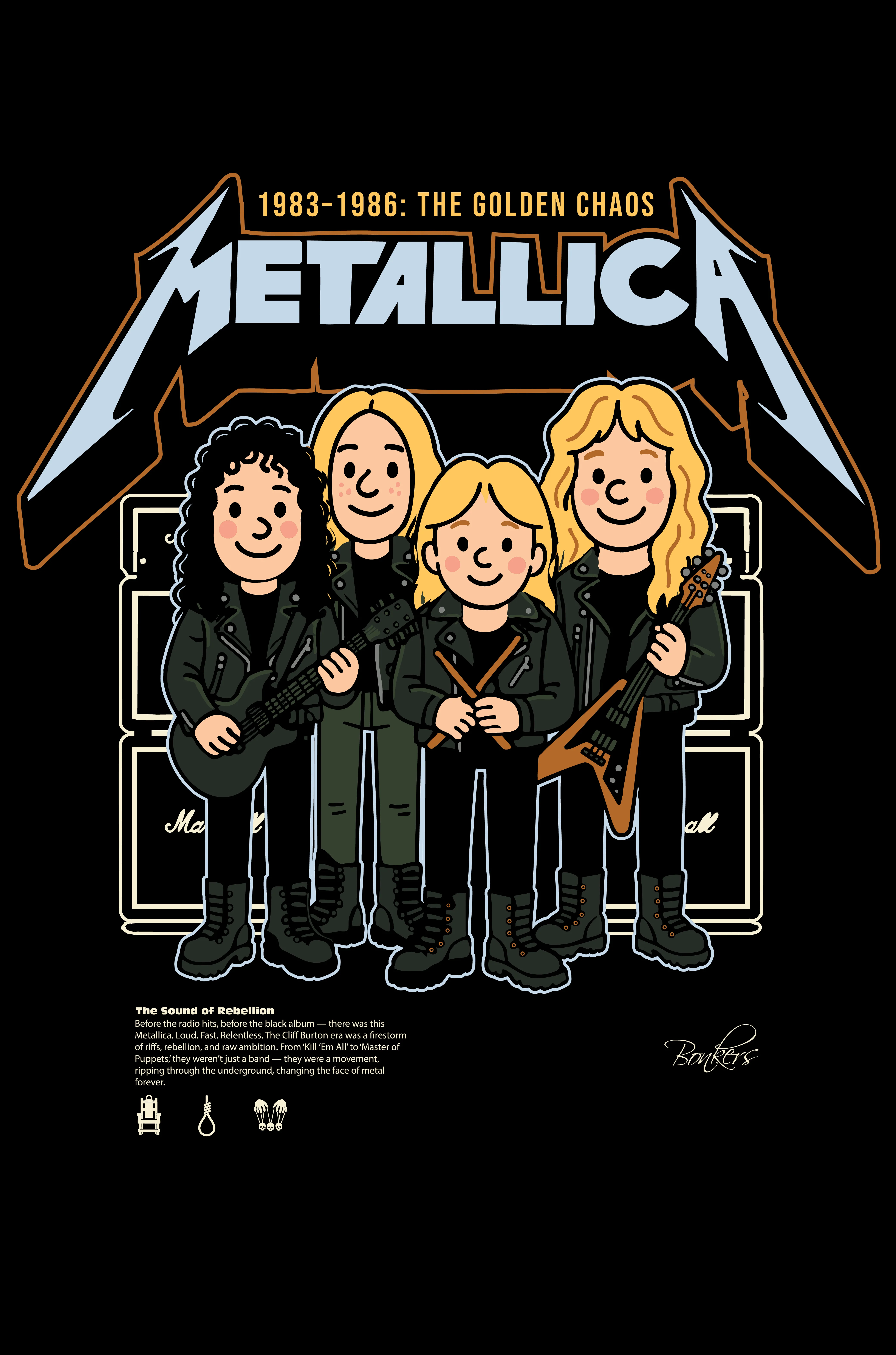 Metallica Black Golden Chaos Oversized T-shirt - Image 3