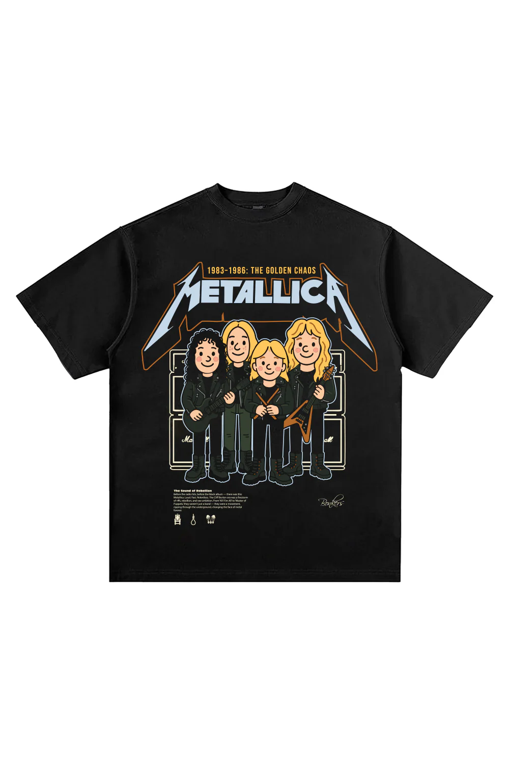 Metallica Black Golden Chaos Oversized T-shirt - Image 6