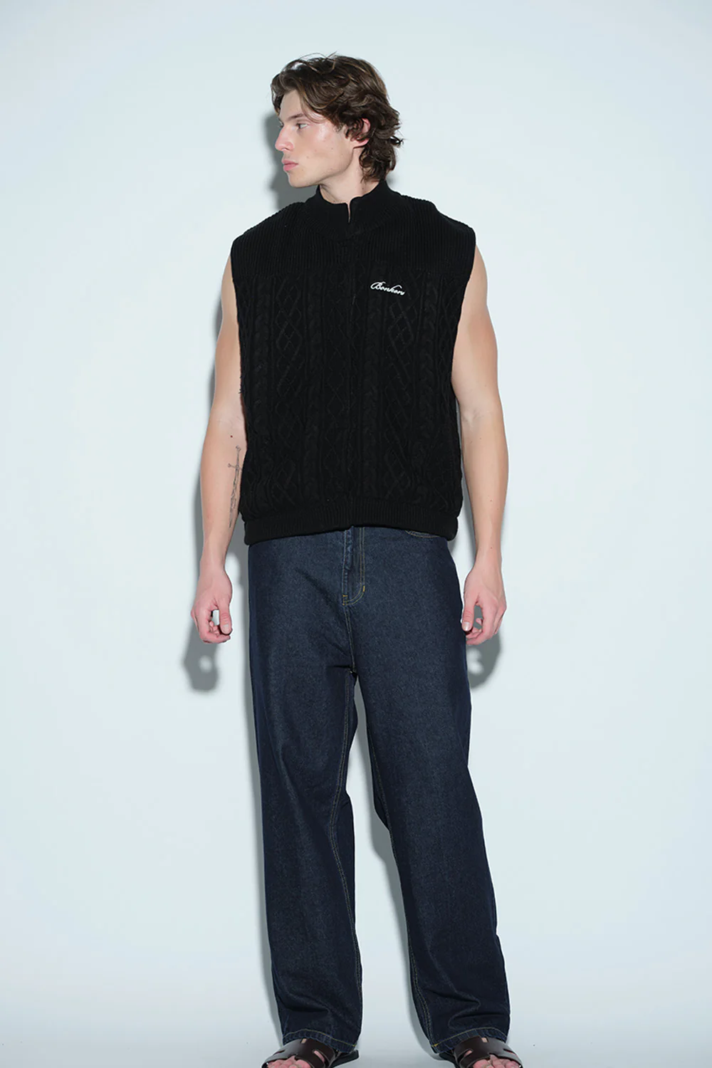 Midnight Noir Cable Knit Vest - Image 4