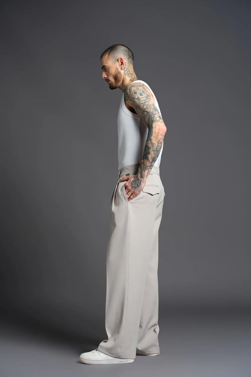 Moonstone Loose Fit Tailored Trouser - Image 9