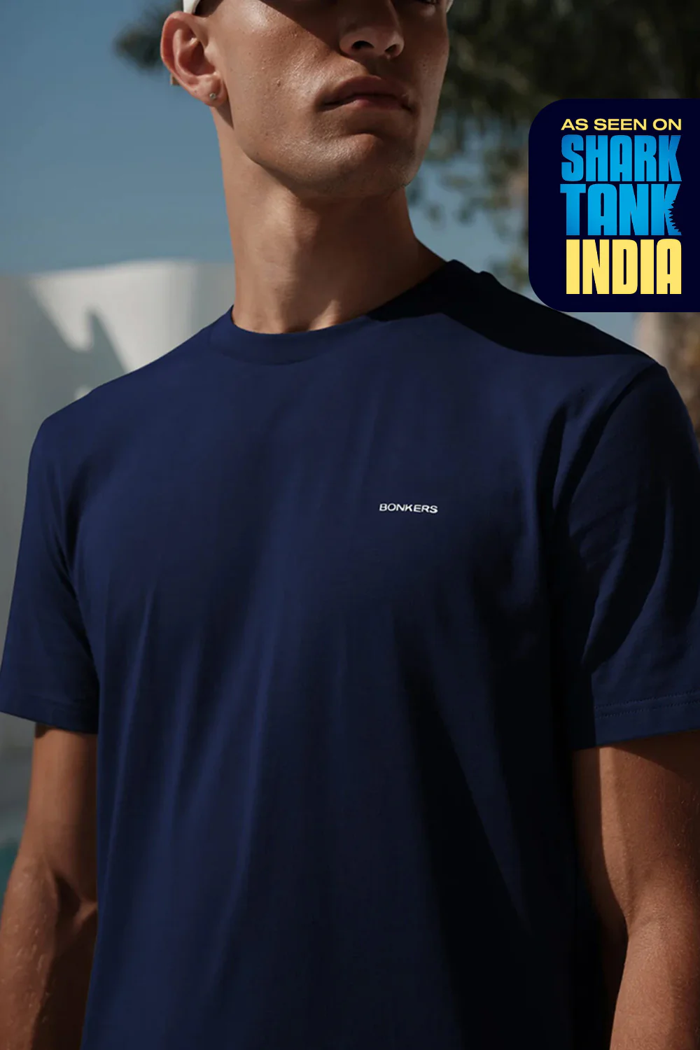 Navy Blue 100% Supima Cotton Relaxed Fit T-shirt