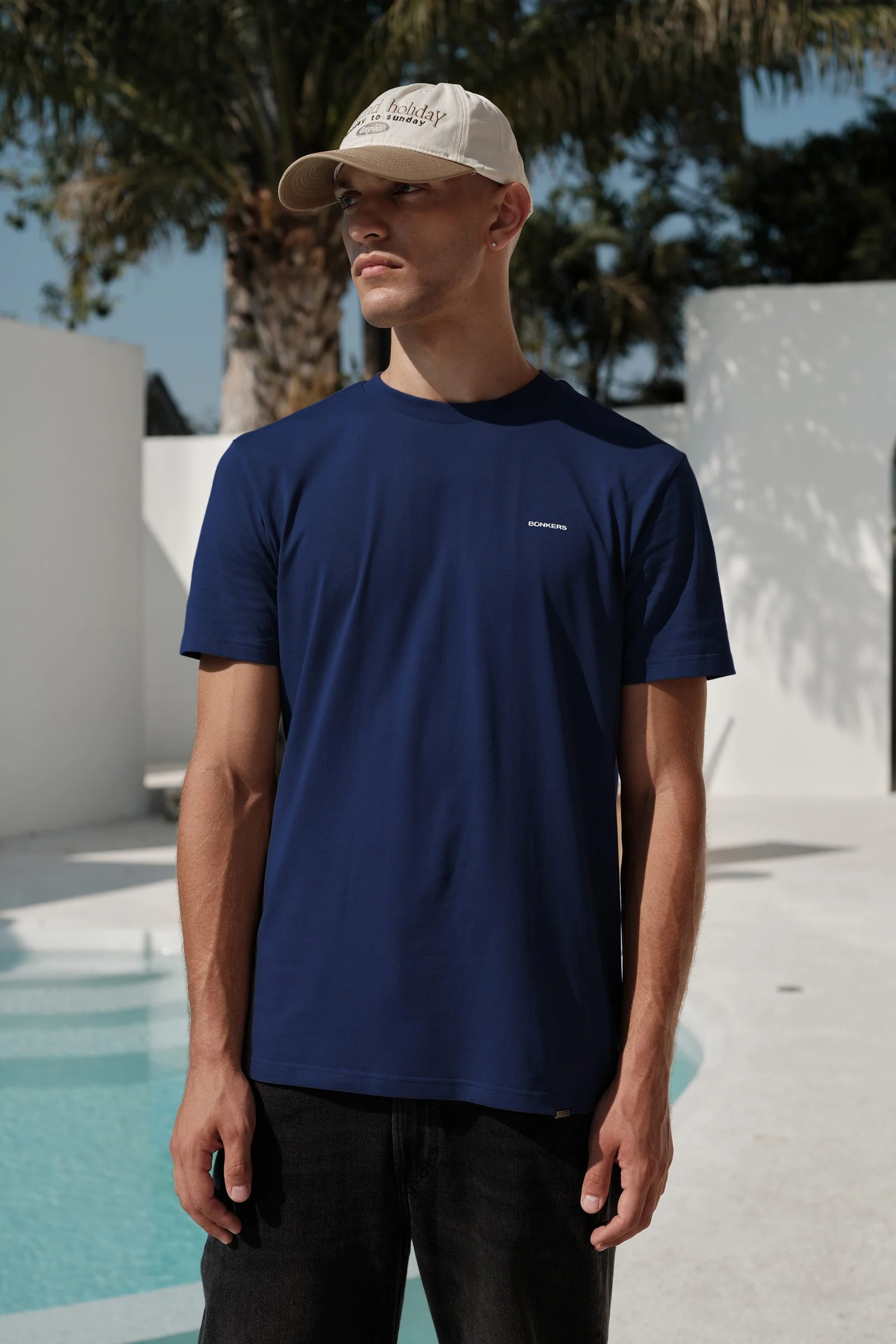 Navy Blue 100% Supima Cotton Relaxed Fit T-shirt - Image 4