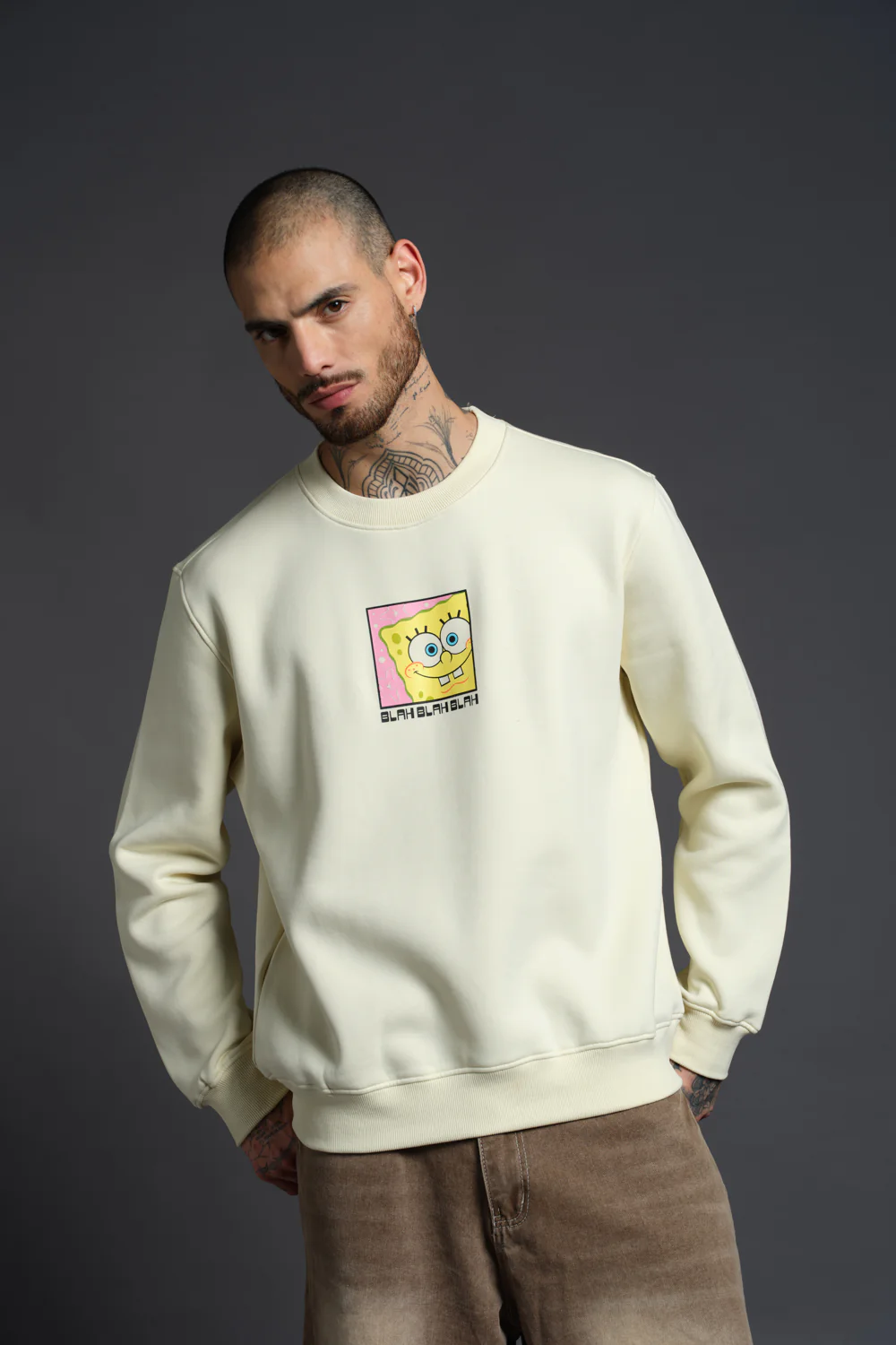 Off White SpongeBob Sweatshirt - Image 2
