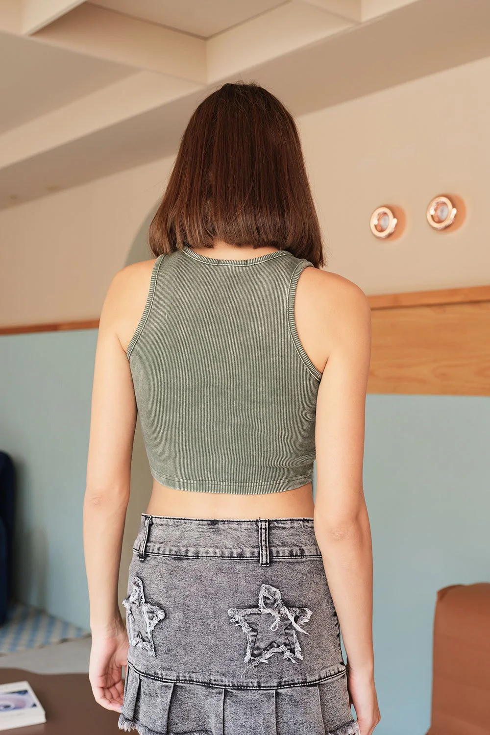 Olive Faded Signature Tank - Image 6