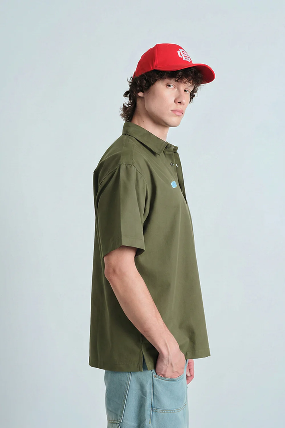 Olive Oversized Utility Shirt - Image 5