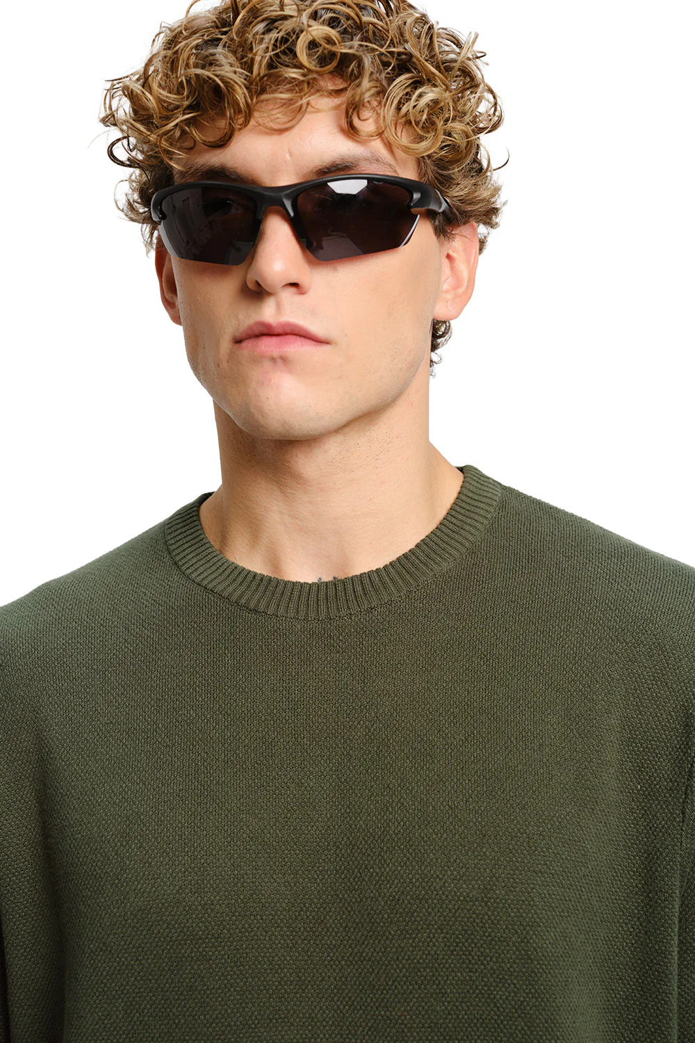 Olive Relaxed Fit Knit T-shirt - Image 3