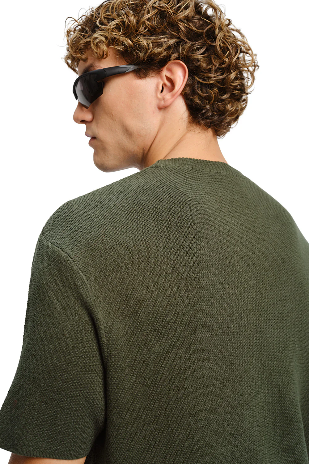Olive Relaxed Fit Knit T-shirt - Image 6