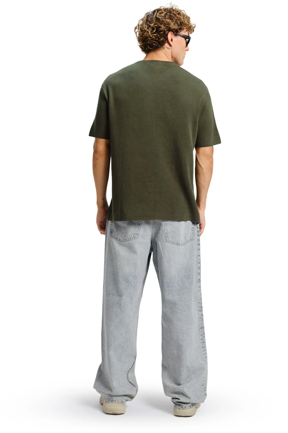 Olive Relaxed Fit Knit T-shirt - Image 7