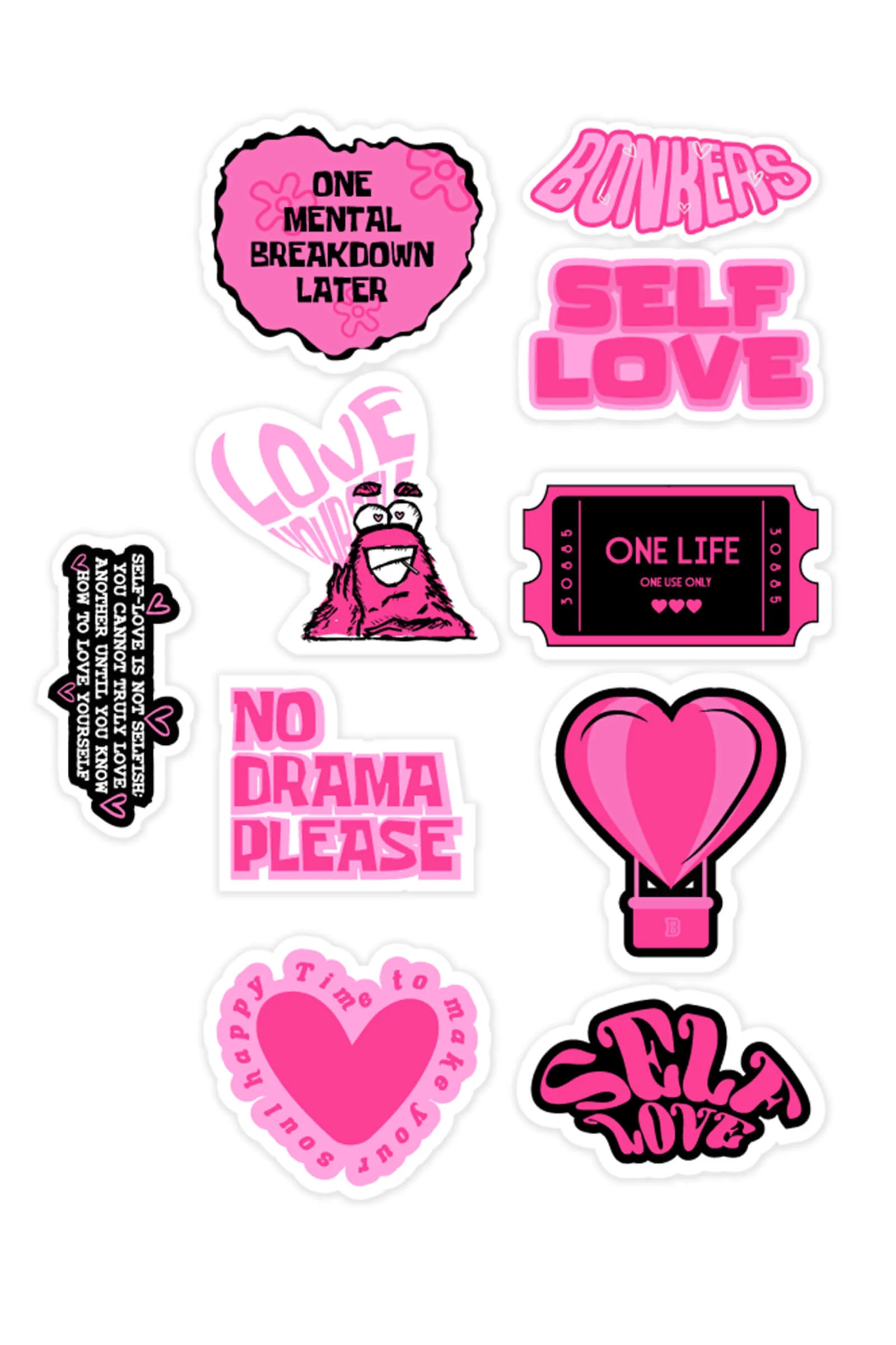 Pack Of 10 Self Love Sticker Set - Image 11