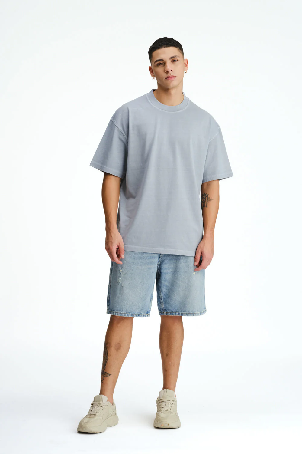 Pastel Blue Heavyweight Faded T-shirt - Image 2