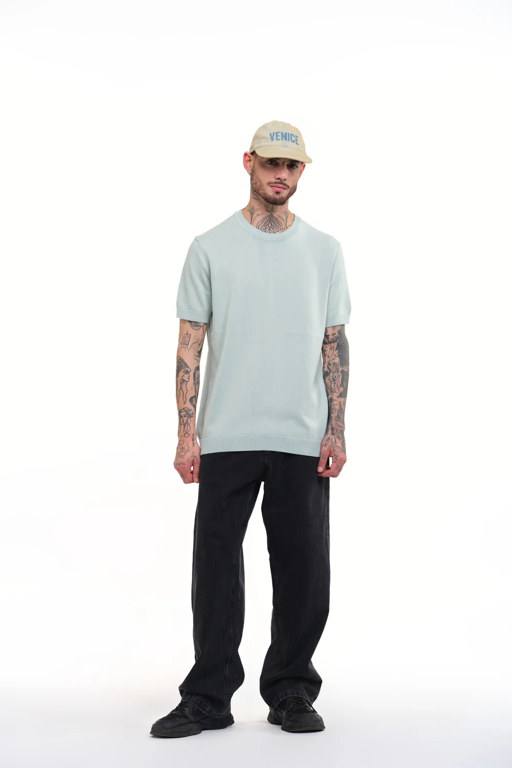 Pastel Green Knit Round Neck T-shirt - Image 4