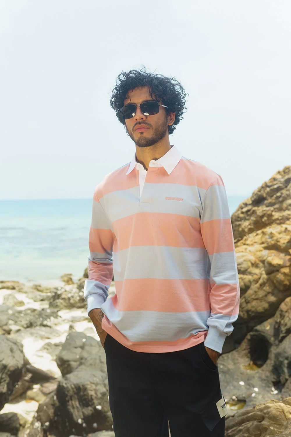 Pink-Blue Stripe Heavyweight Polo