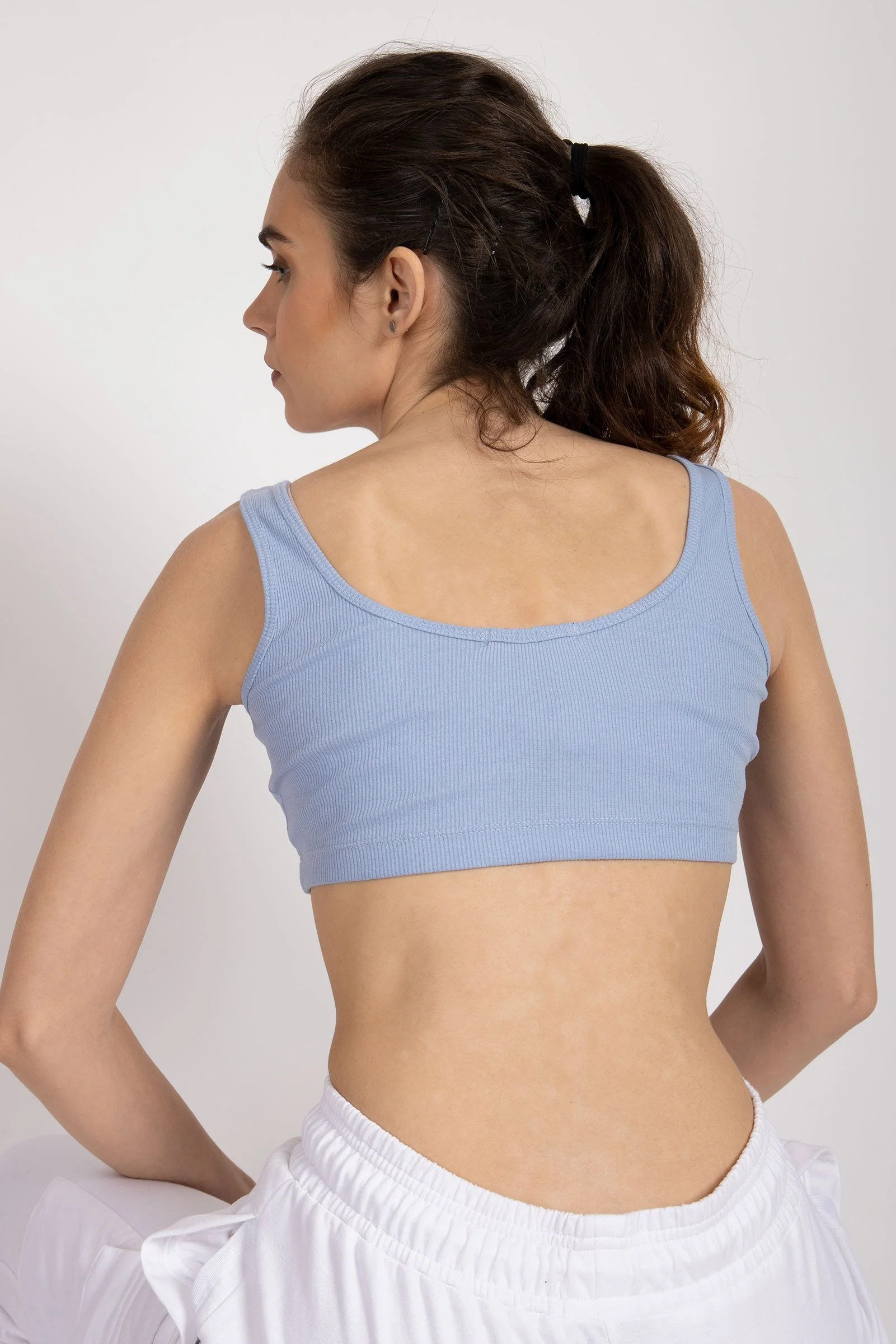 Powder Blue Ribbed Vest Tank - Image 4