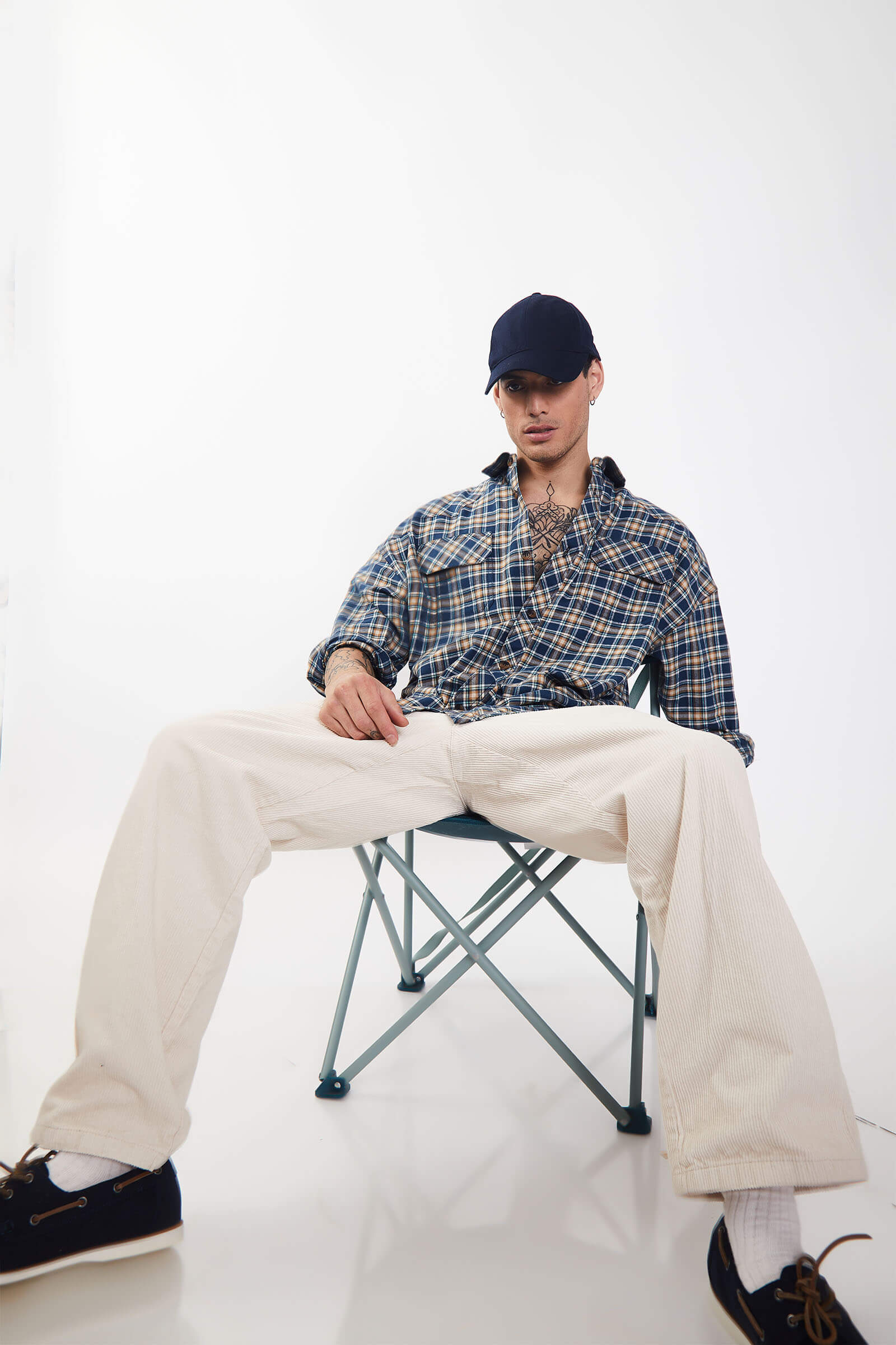 Prussian Mustard Checkered Plaid Oversized Shirt - Image 7
