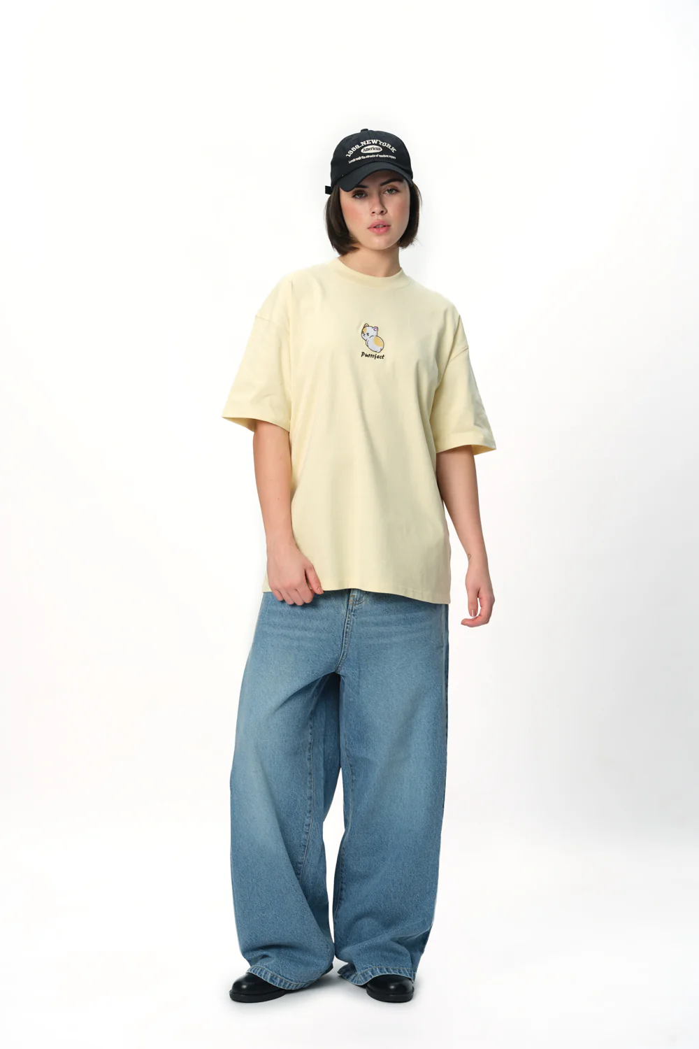 Purrfect Embroidered Premium Oversized T-shirt - Image 3