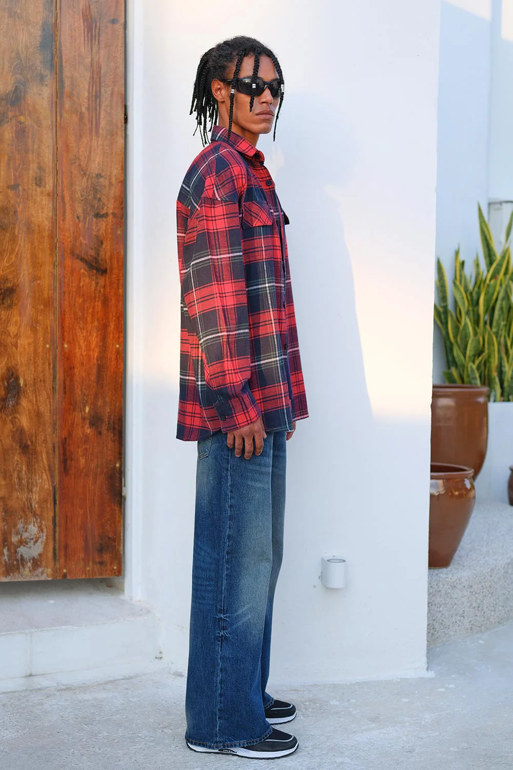 Red-Blue Checkered Oversized Shirt - Image 9