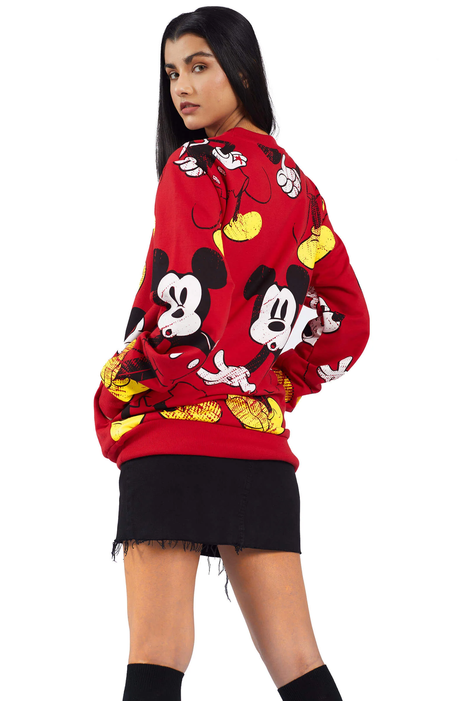 Red Mickey Mouse Oversized Sweatshirt - Image 6