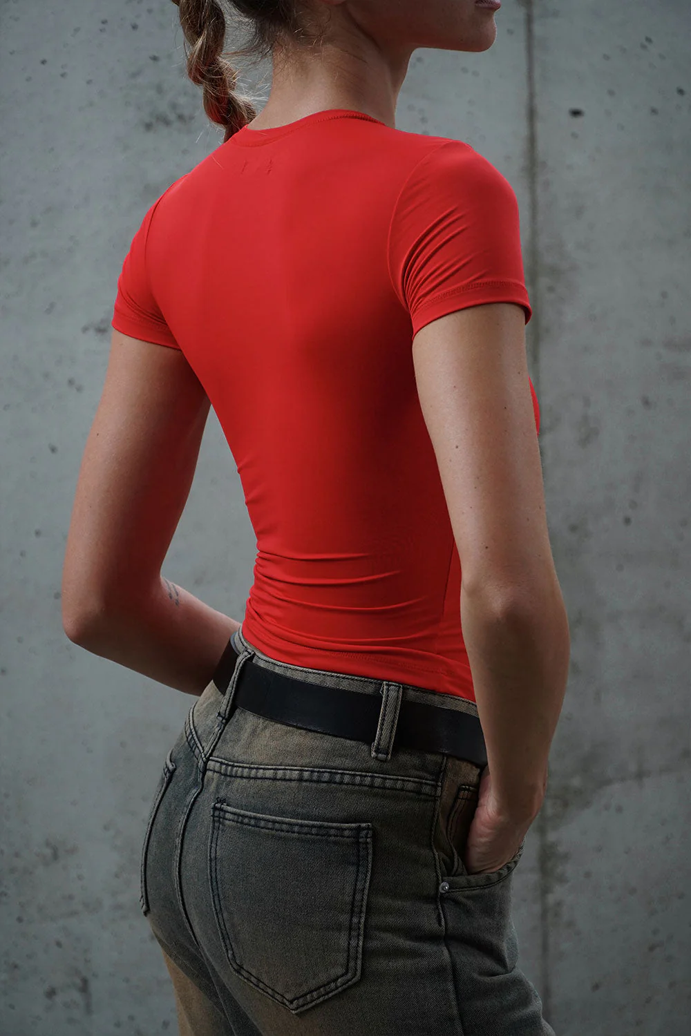 Red Polyamide Fitted T-Shirt - Image 6