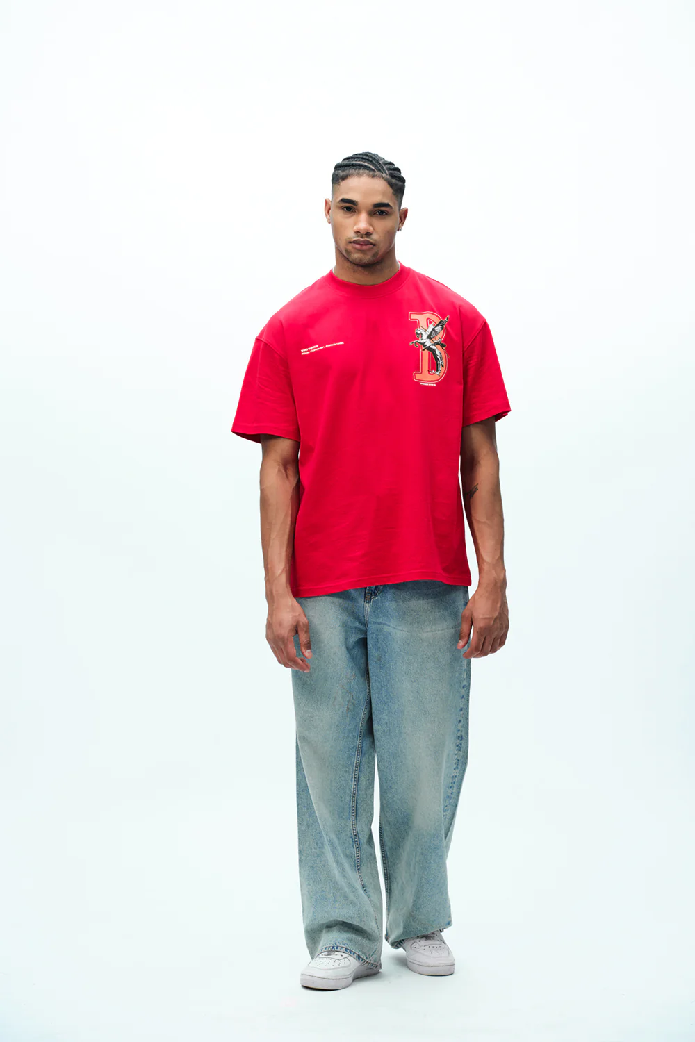 Red Rise To Power Premium Oversized T-Shirt - Image 5