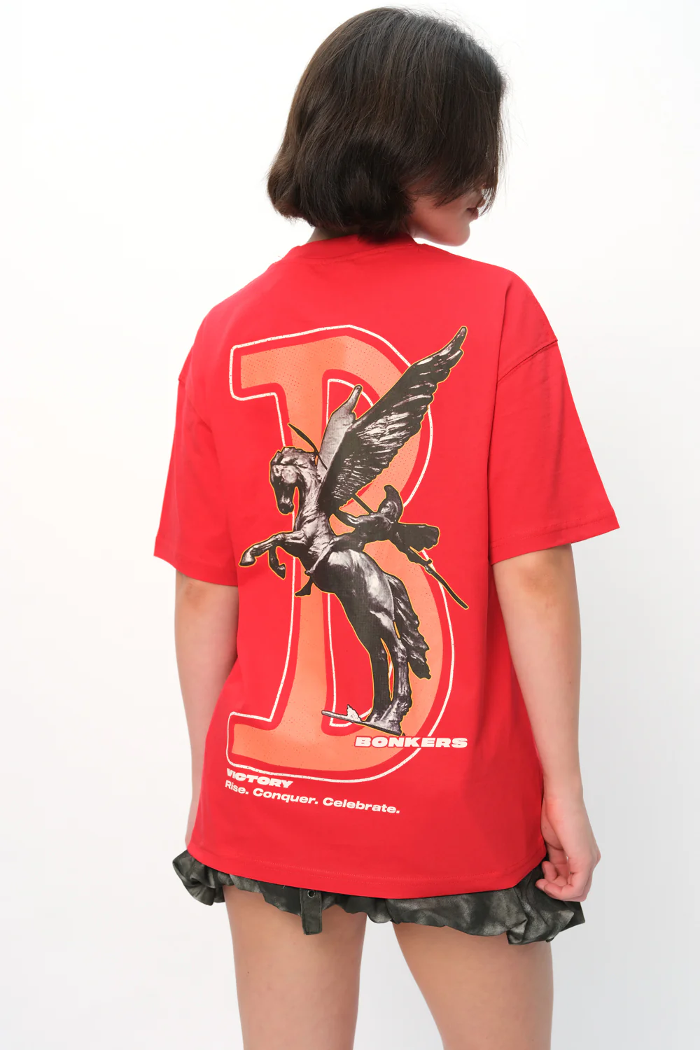 Red Rise To Power Premium Oversized T-Shirt - Image 12