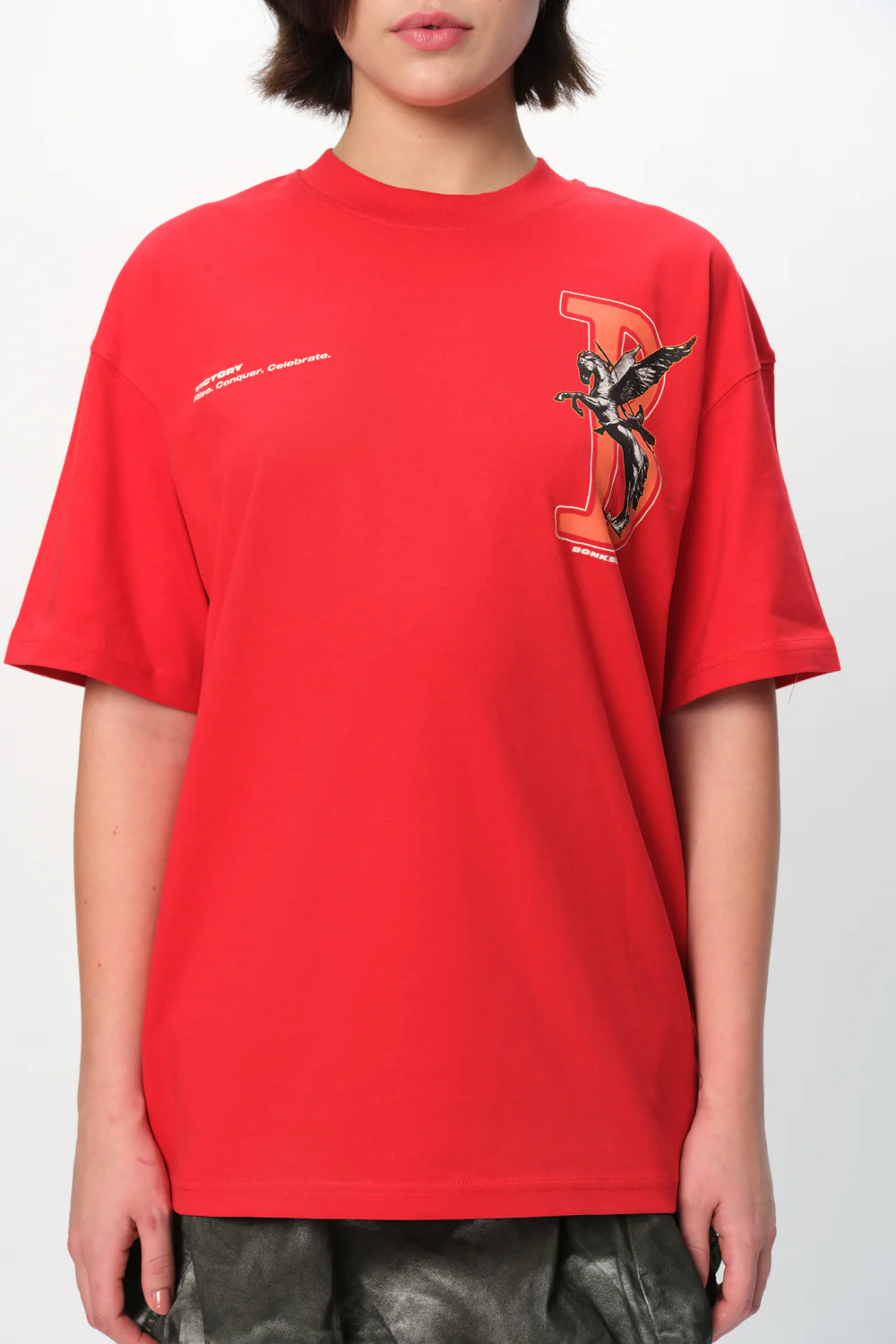 Red Rise To Power Premium Oversized T-Shirt - Image 7