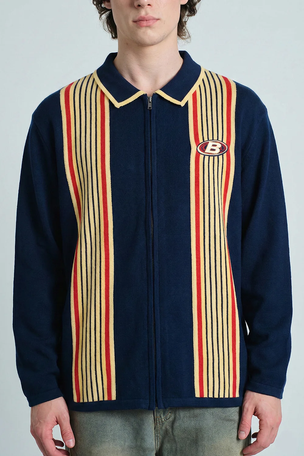 Retro League Knit Zipper Polo - Image 2