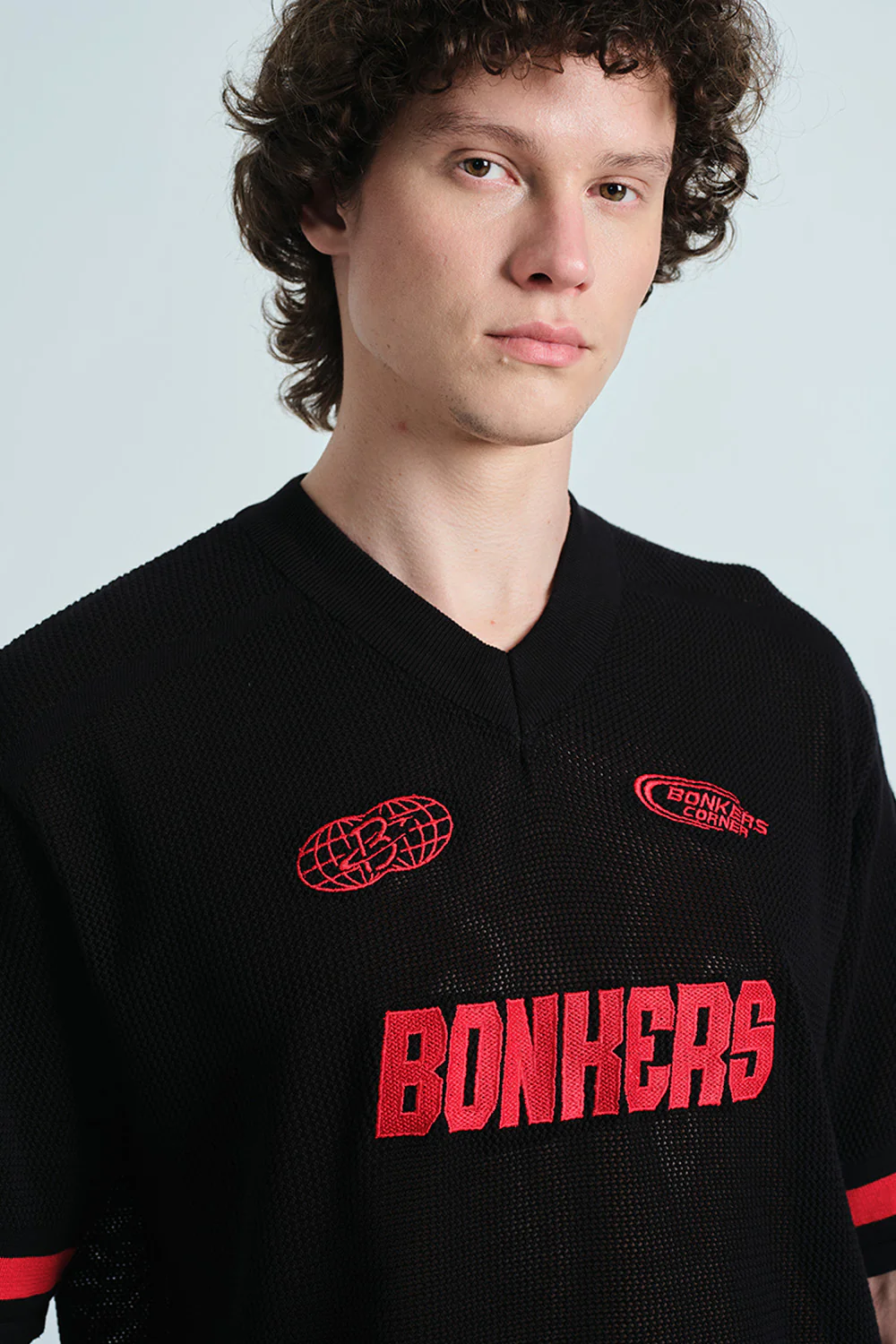 Retro Soccer Black Knit Jersey - Image 4
