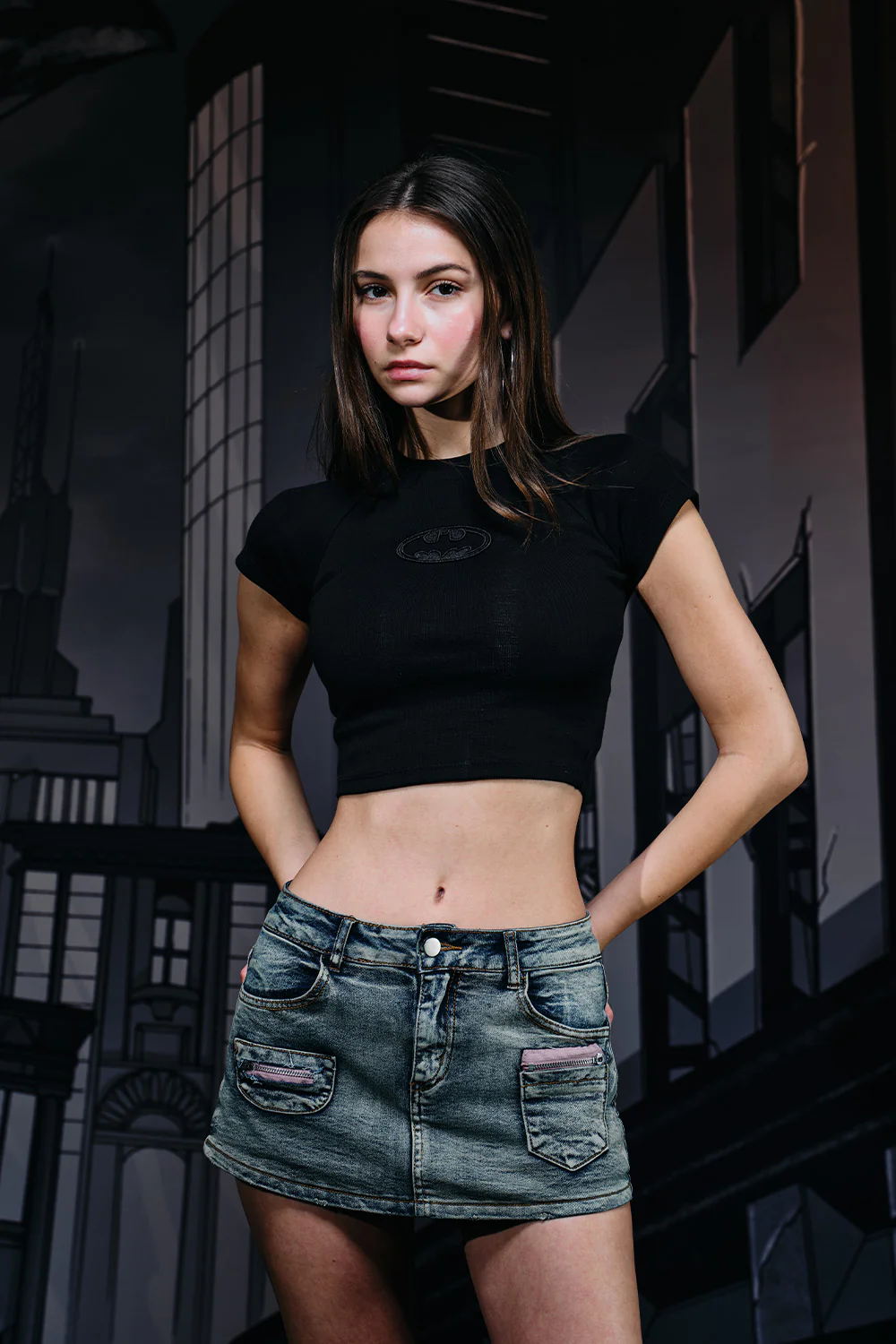 Rising Bat Cropped Baby Tee