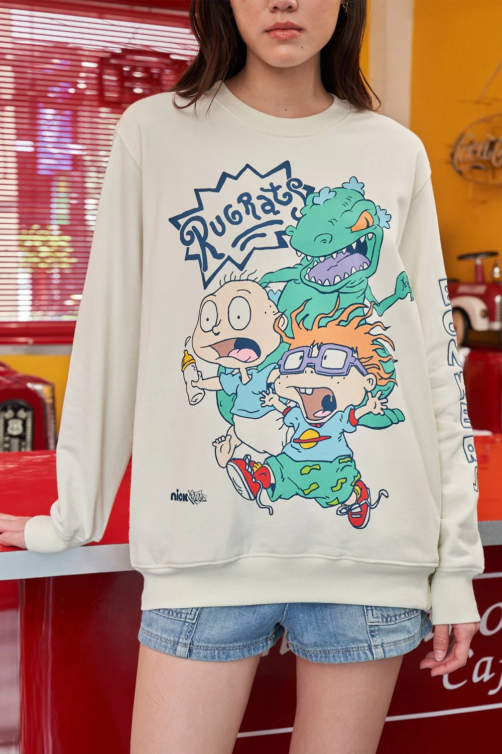 Rugrats Dinosaur Off White Sweatshirt - Image 4