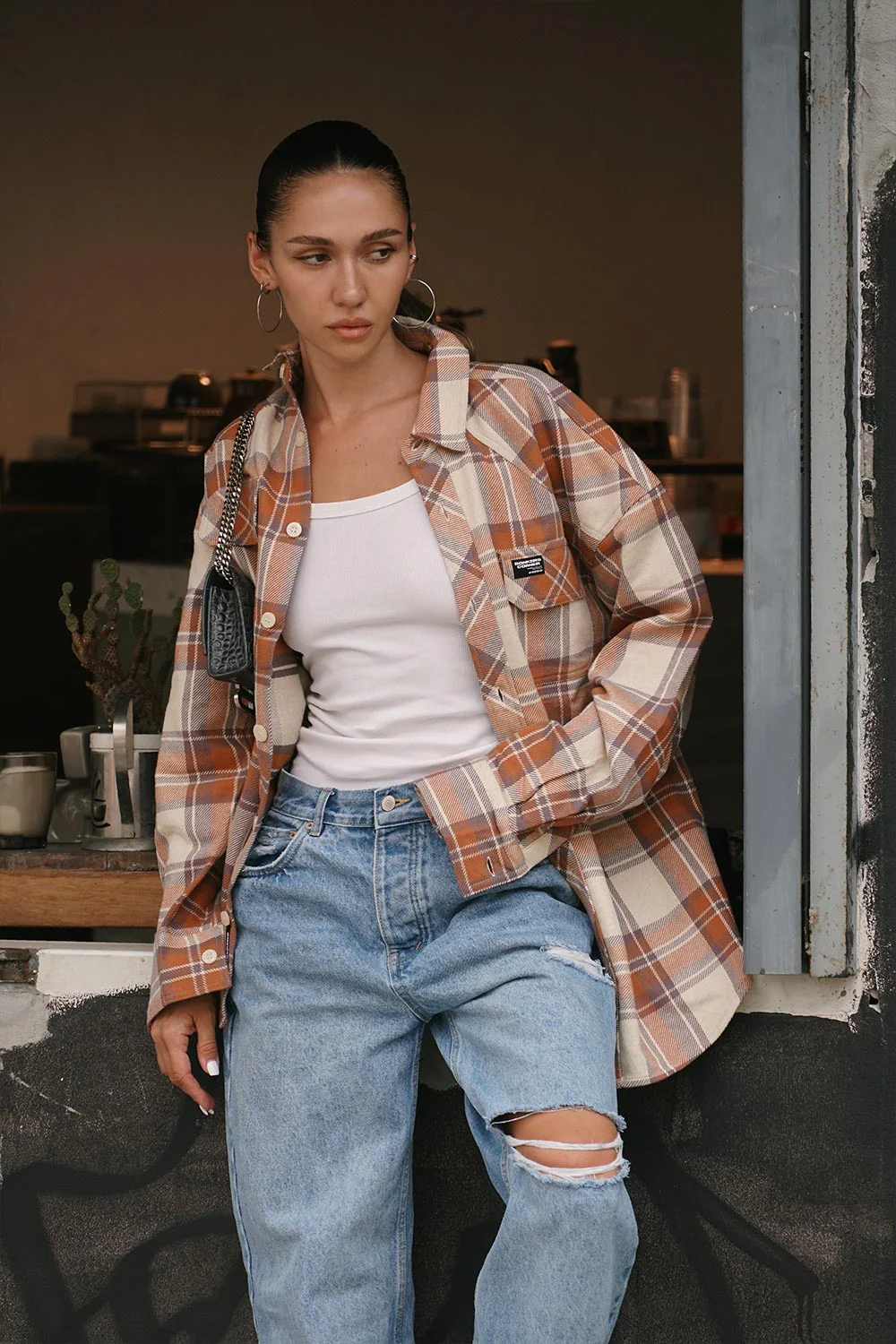 Rusty Cream Oversized Shirt - Image 2