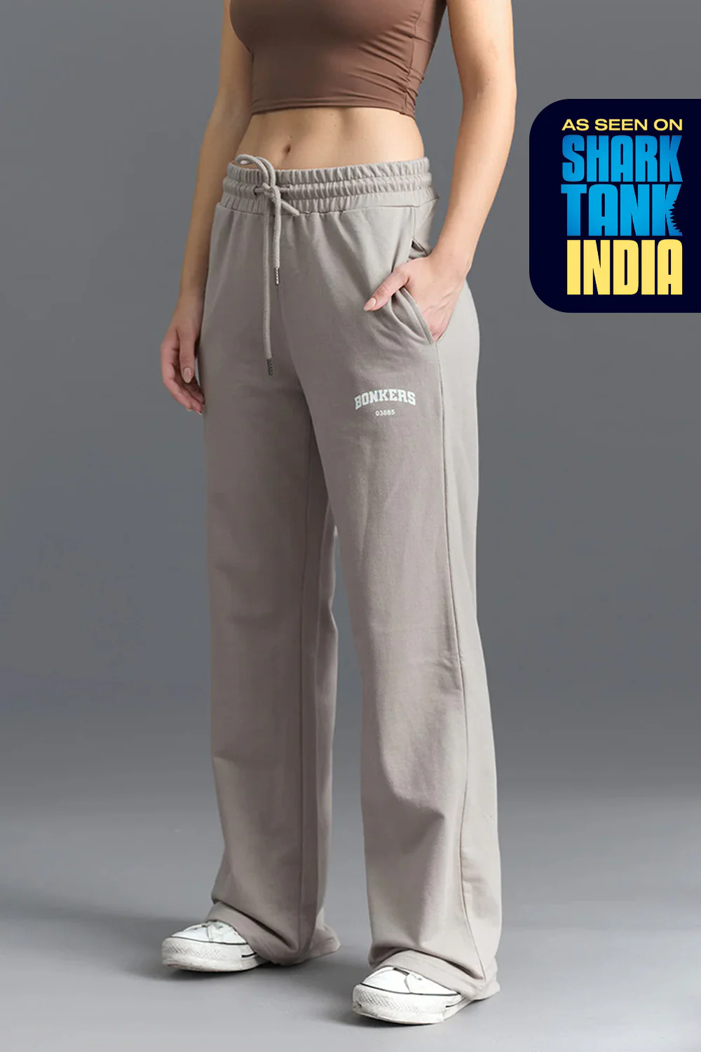 Sand Beige Wide-Leg Sweatpants