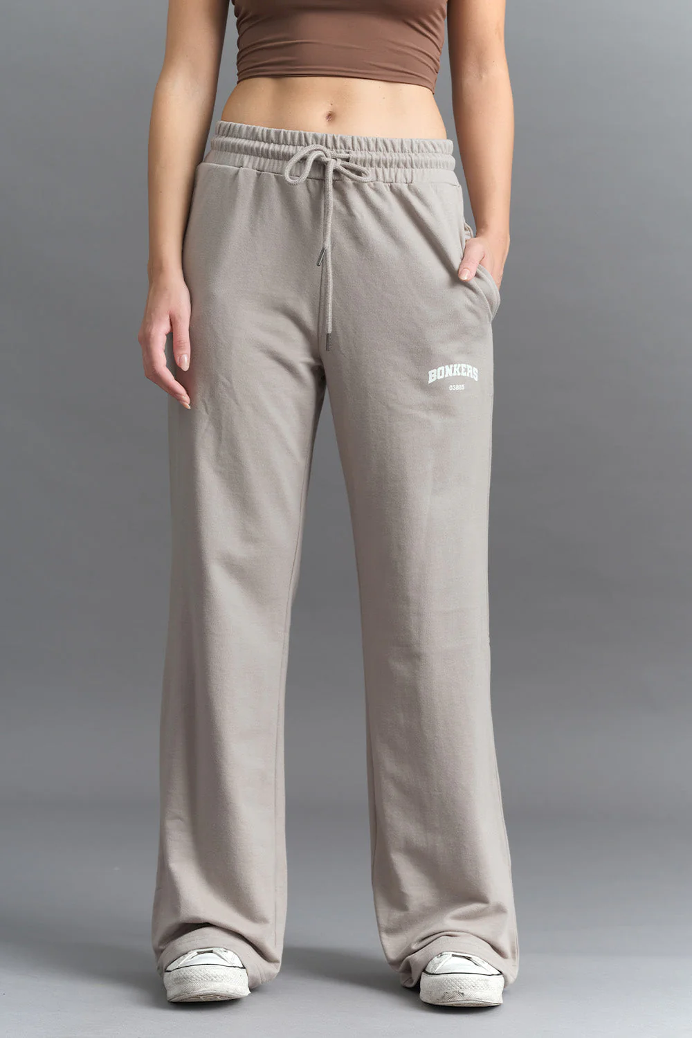 Sand Beige Wide-Leg Sweatpants - Image 2