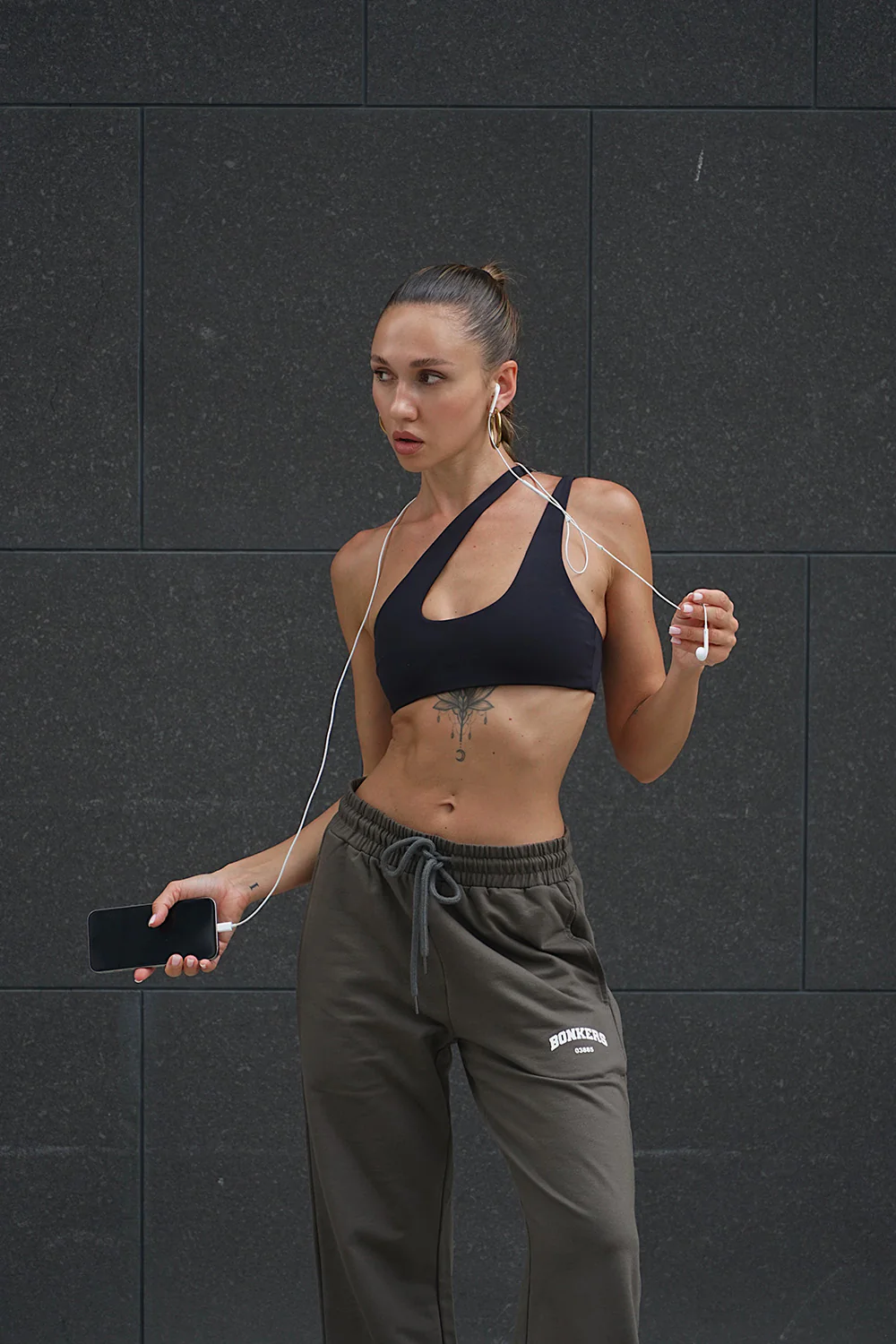 Shadow Olive Wide-Leg Sweatpants - Image 3